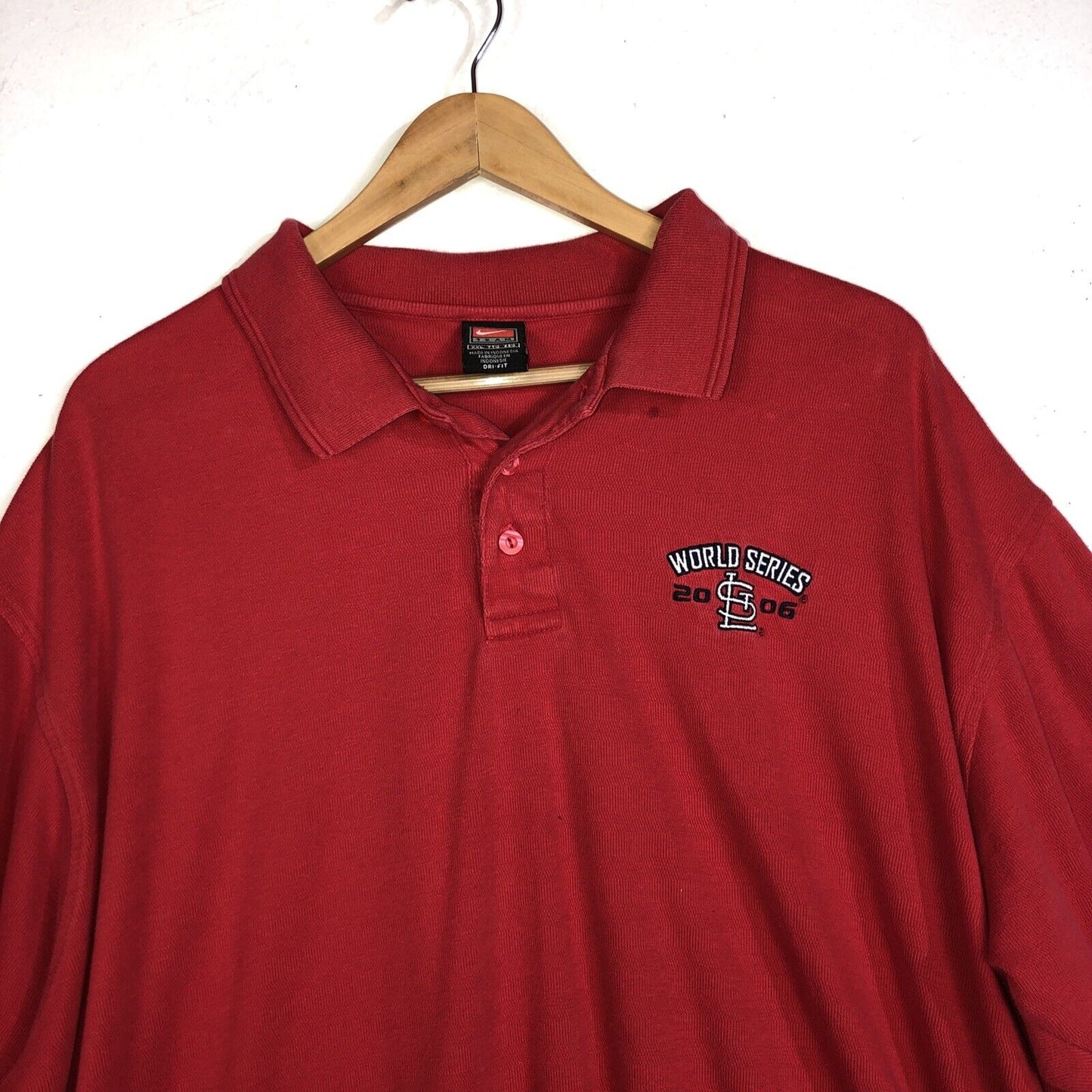 Nike St Louis Cardinals World Series 2006 Polo Mens Size XXL Color Red