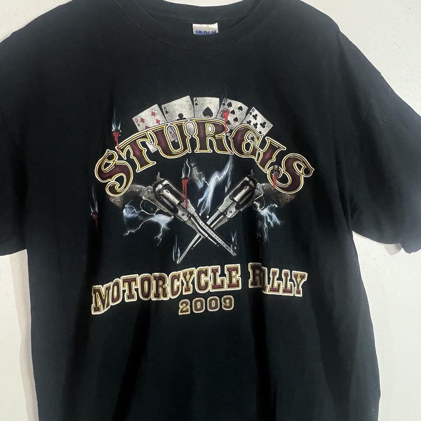 Sturgis Motorcycle Rally T Shirt Men’s Size L Multicolor Year 2009 Short Sleeve