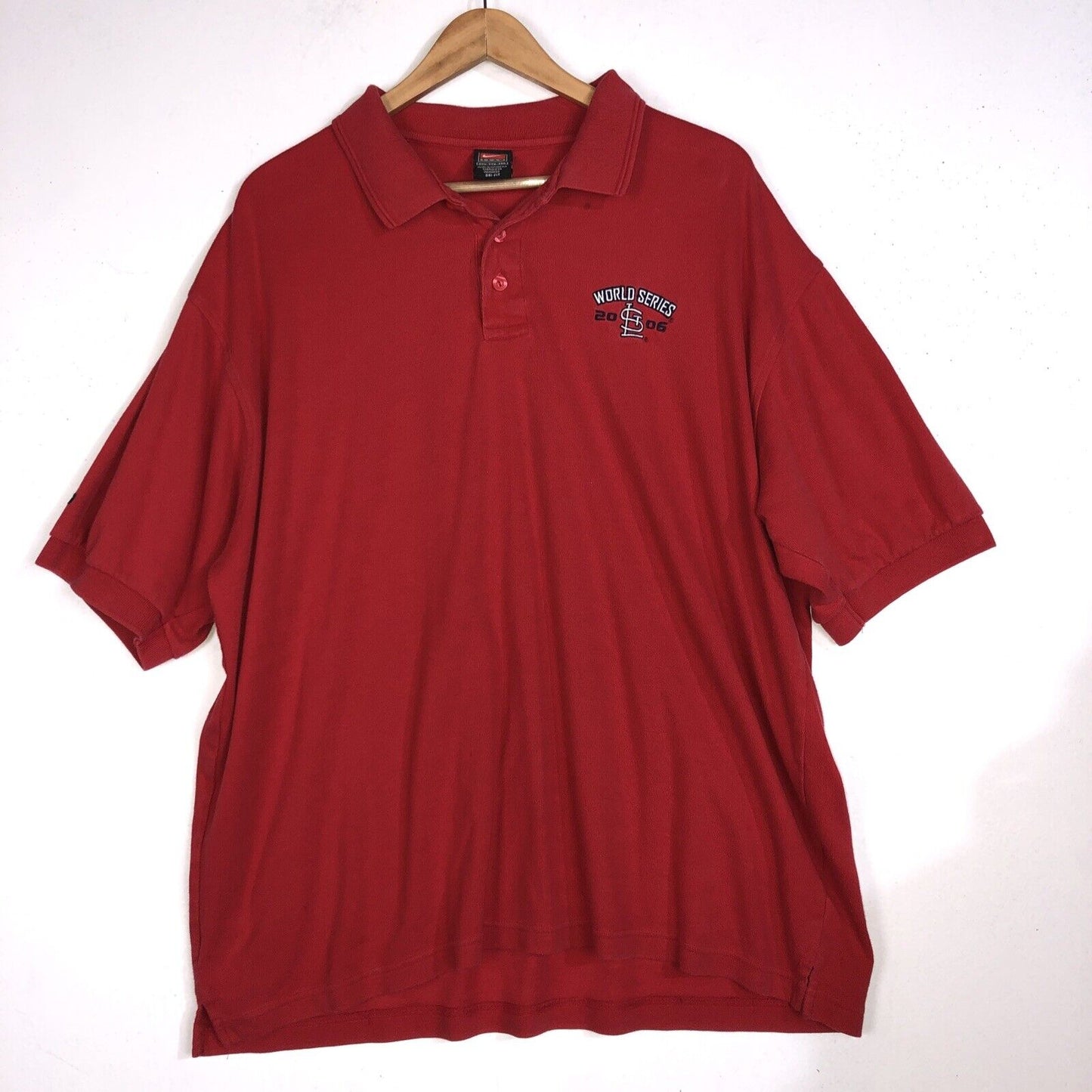 Nike St Louis Cardinals World Series 2006 Polo Mens Size XXL Color Red