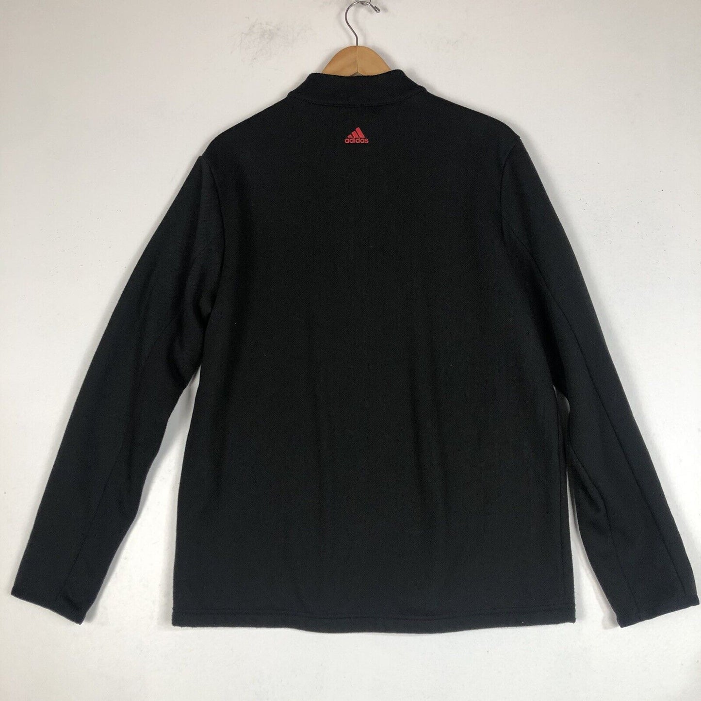 Adidas Mens Lined Pullover Jacket Size Large Black Long Sleeve Pre-Owned