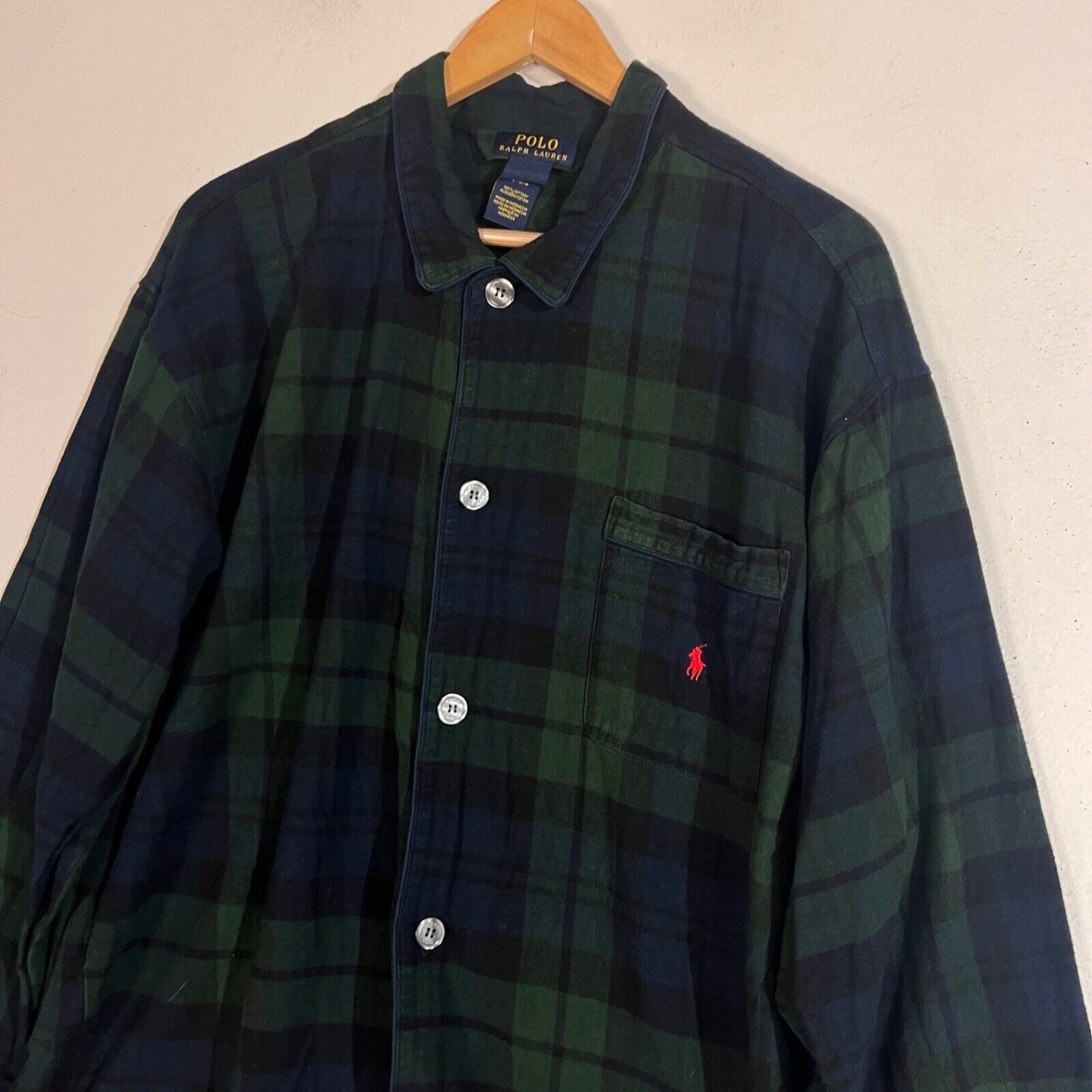 Polo Ralph Lauren Sleep Shirt Men's Large Multicolor Long Sleeve Button Down