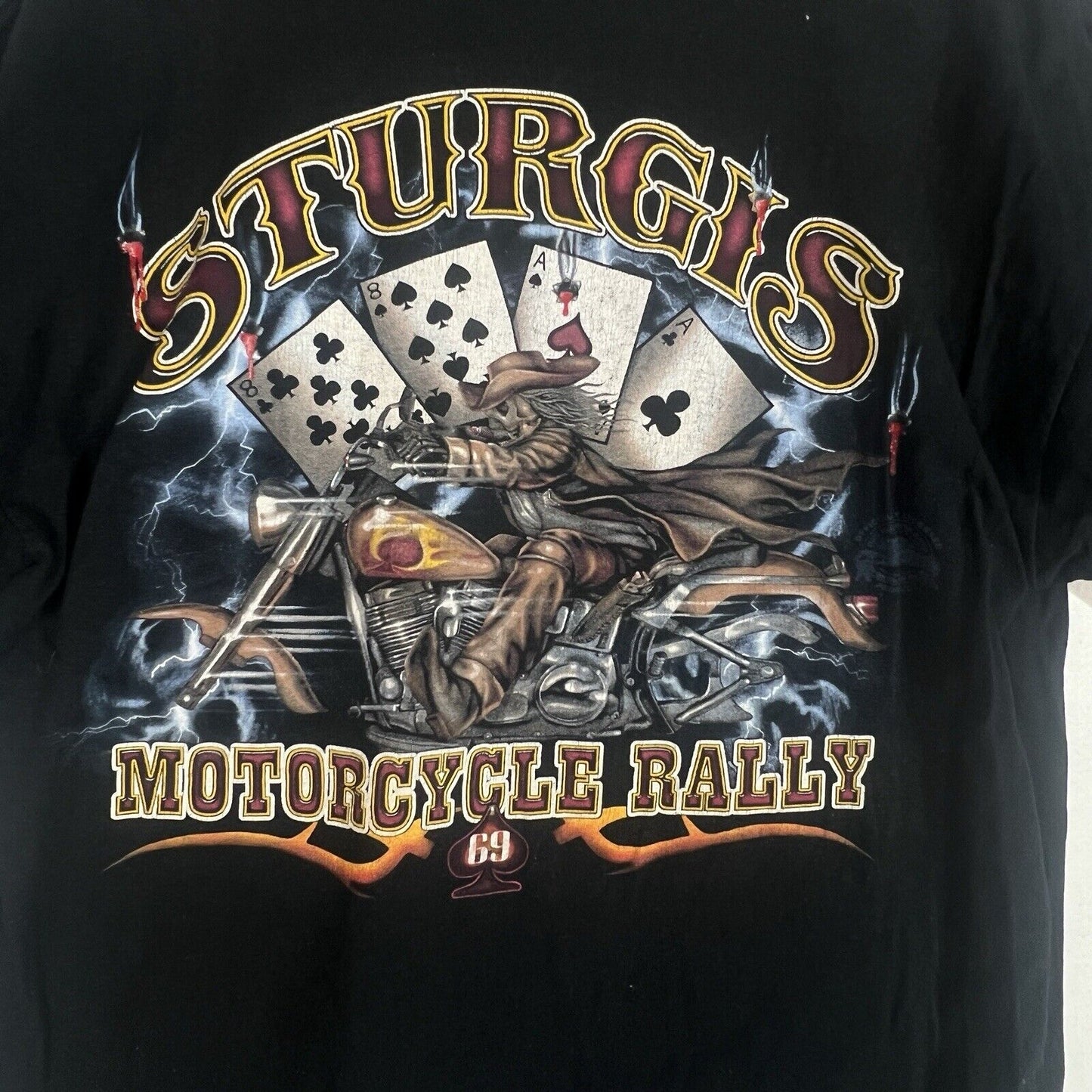 Sturgis Motorcycle Rally T Shirt Men’s Size L Multicolor Year 2009 Short Sleeve