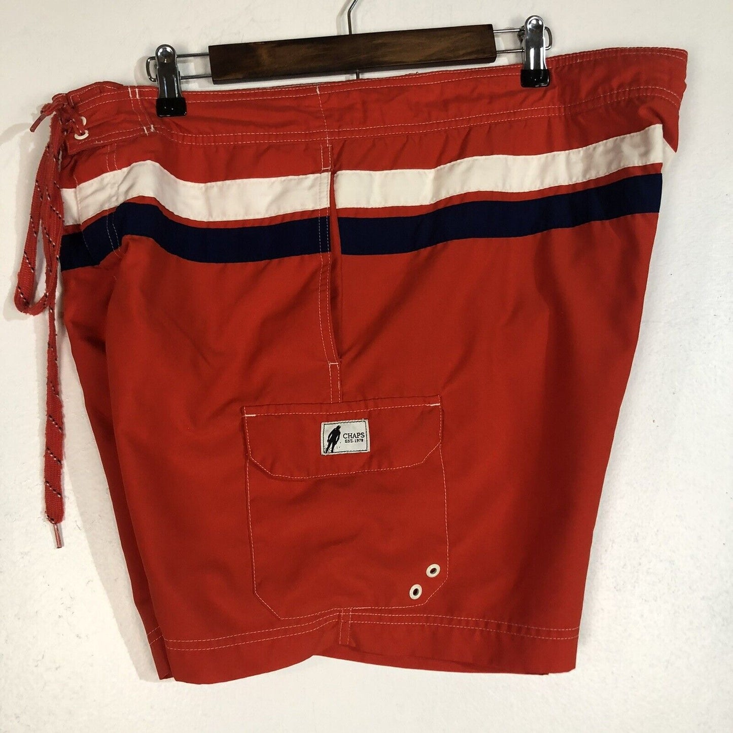 Chaps Mens Swim Trunks Size Large Color Red