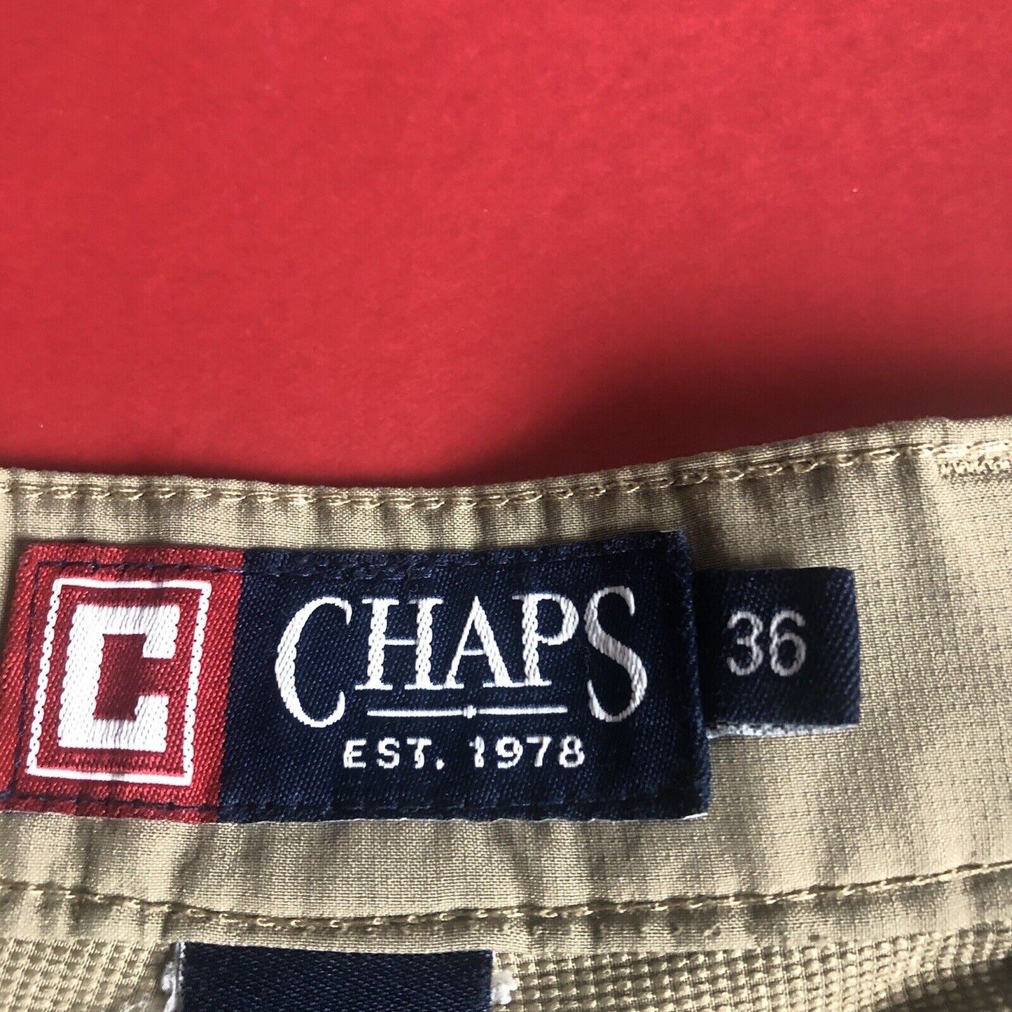 Chaps Shorts Mens Size 36 Color Khaki. 0011