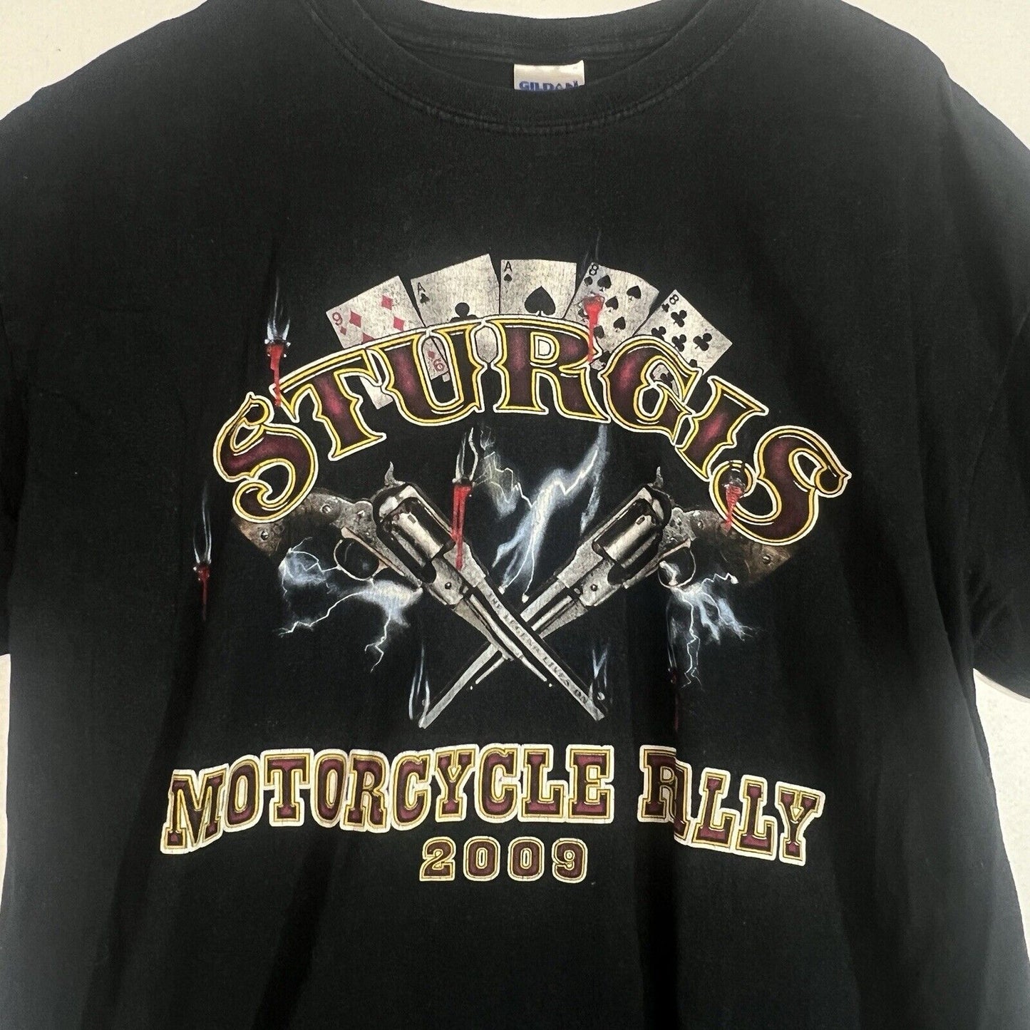 Sturgis Motorcycle Rally T Shirt Men’s Size L Multicolor Year 2009 Short Sleeve