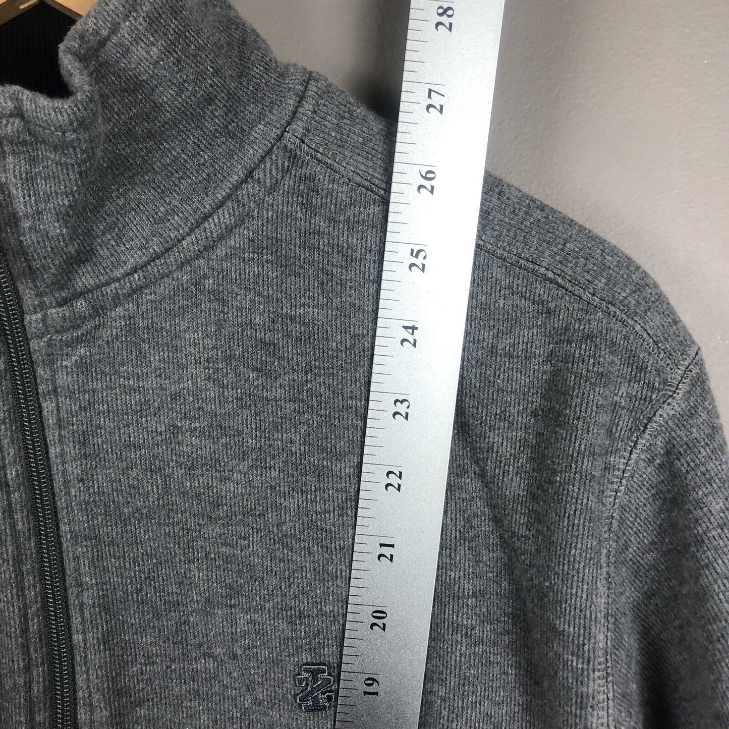 Izod Men’s Sweater Size Large Gray Full Zip Long Sleeve Heavyweight