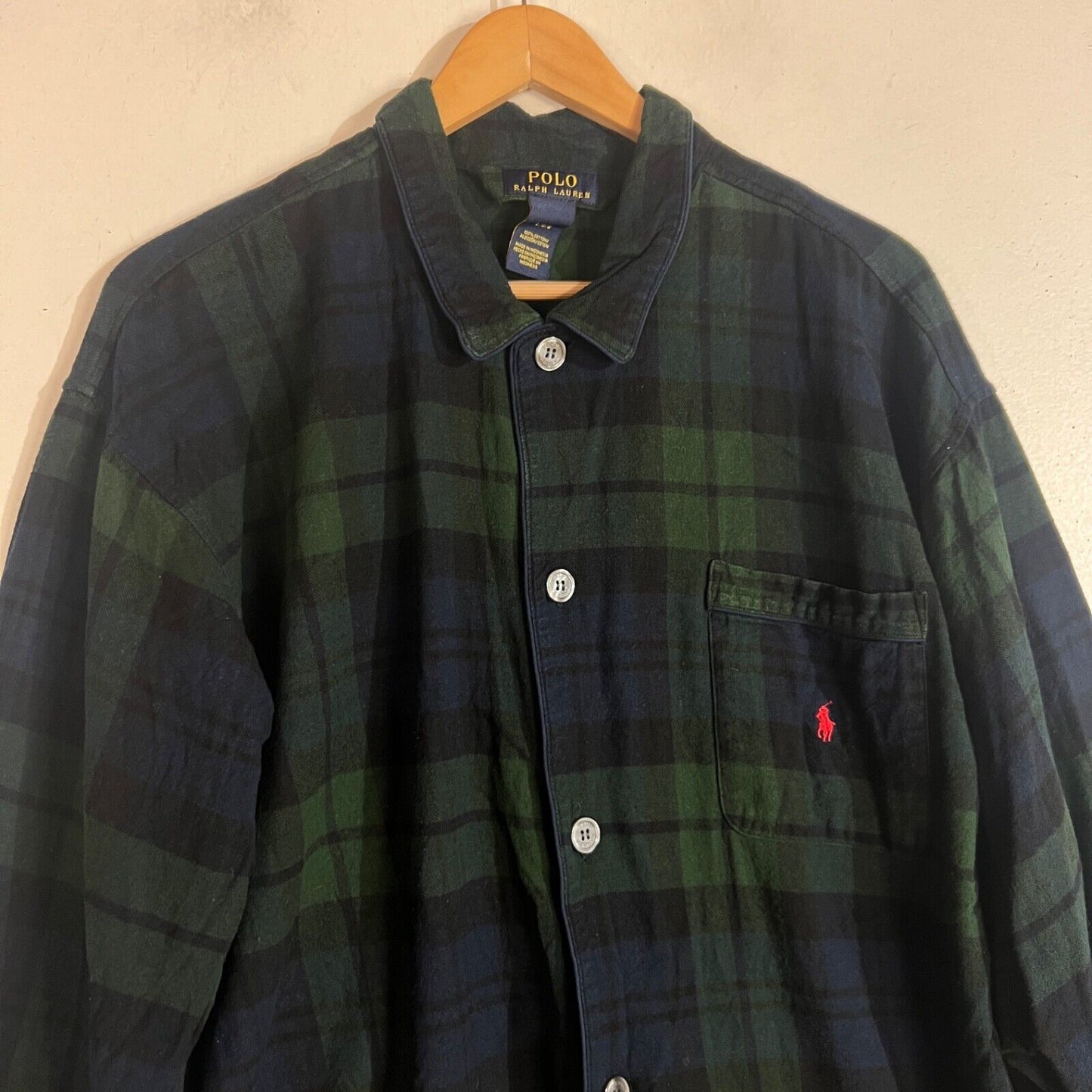 Polo Ralph Lauren Sleep Shirt Men's Large Multicolor Long Sleeve Button Down