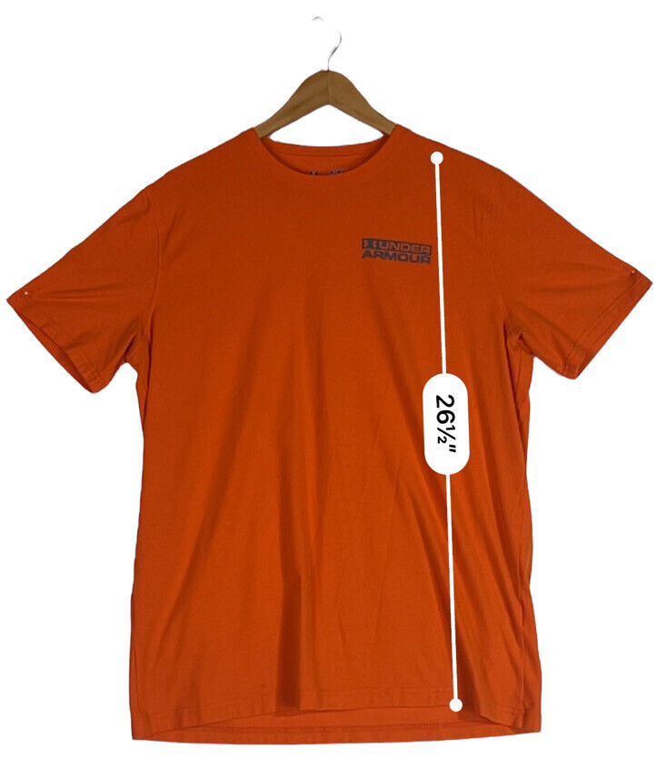 Under Armour T Shirt Men’s Size Medium Color Orange (Pre-Owned) Heat Gear