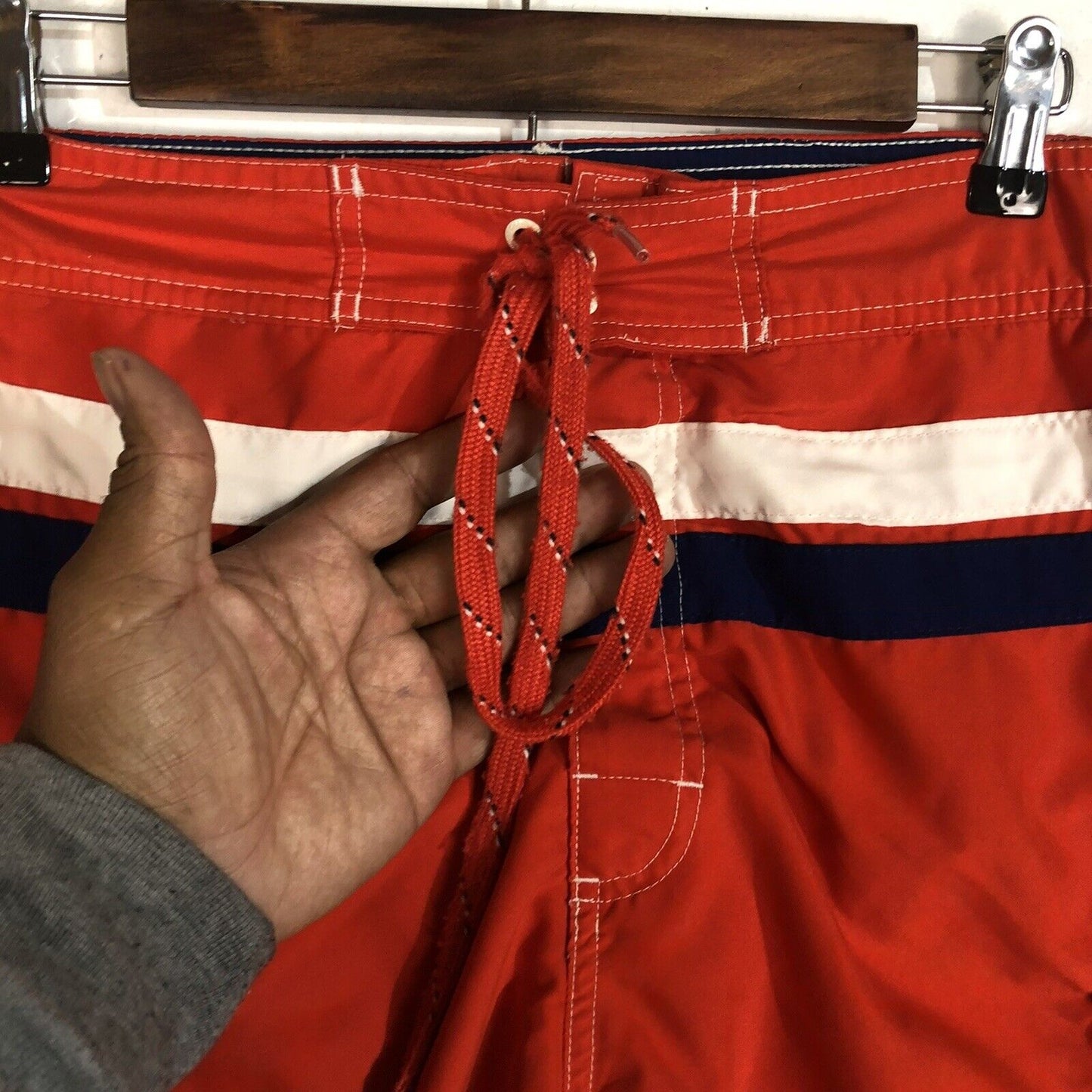 Chaps Mens Swim Trunks Size Large Color Red