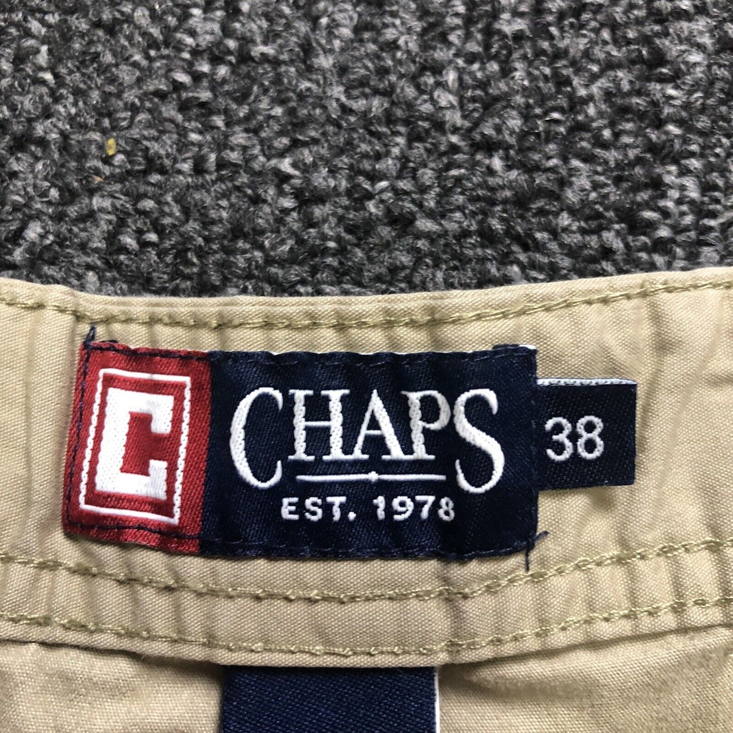 CHAPS Shorts Mens Size 38 Color Khaki. 1421300