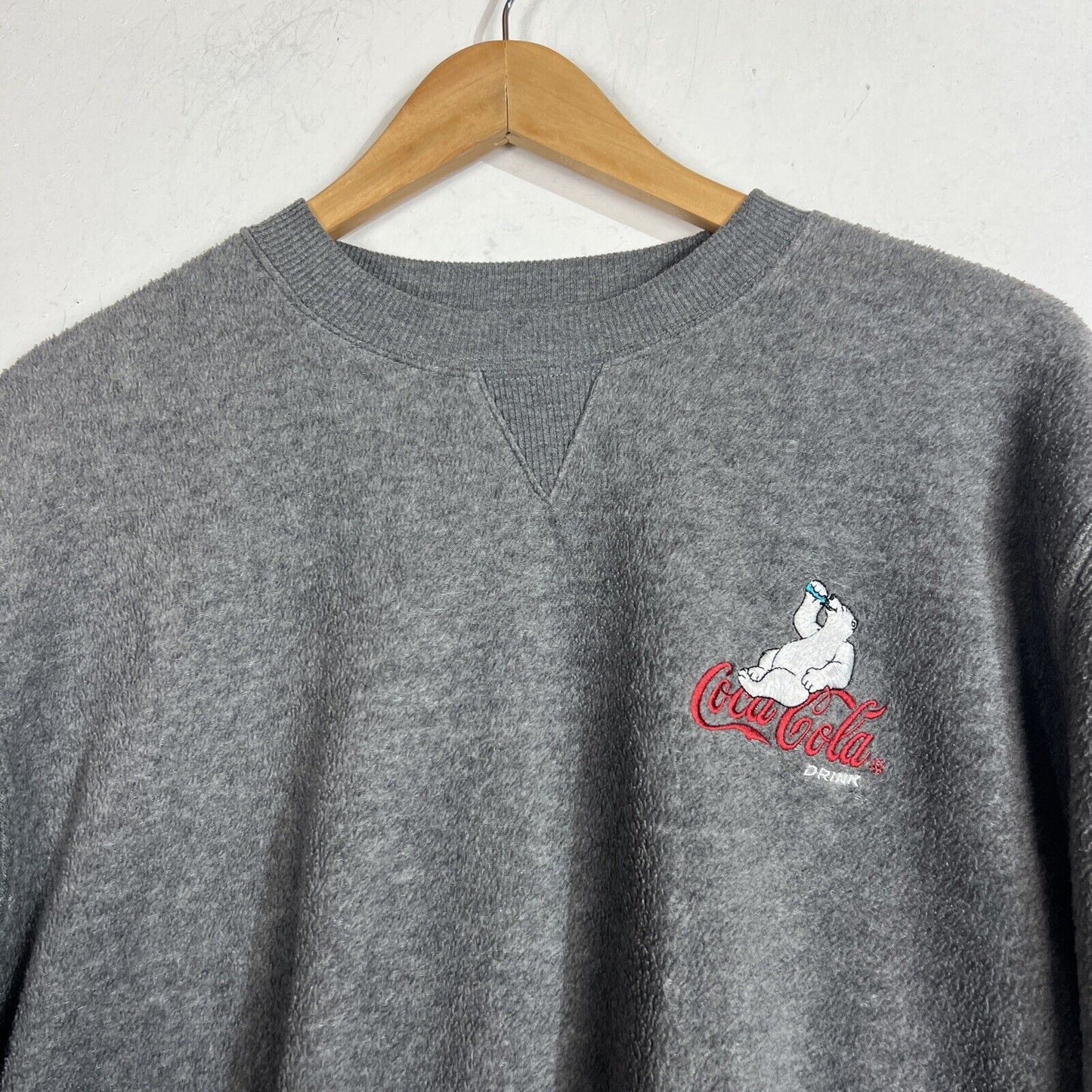 Coca Cola Sweatshirt Adult Size Large (11/13 ) Gray Long Sleeve (Soft Material)