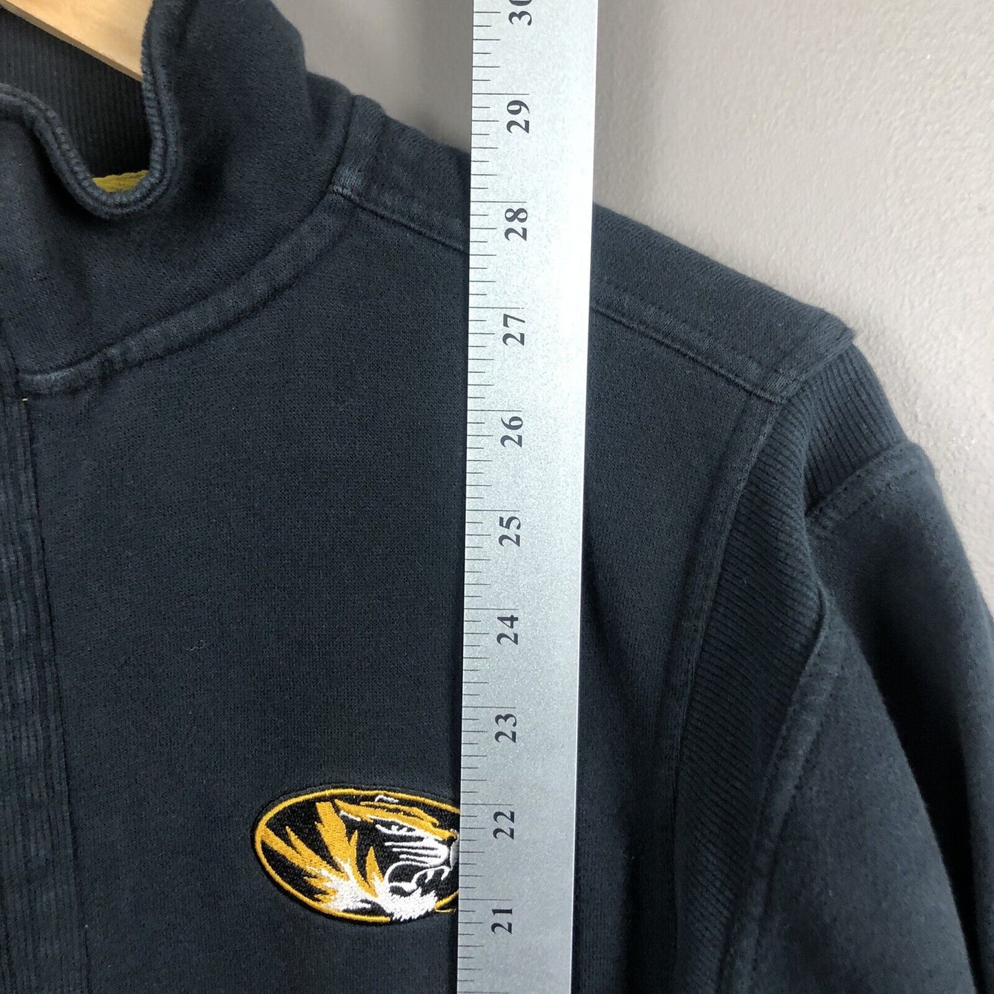Vintage Mens Team Nike Mizzou Hoodie Size Small Black And Gold Long Sleeve