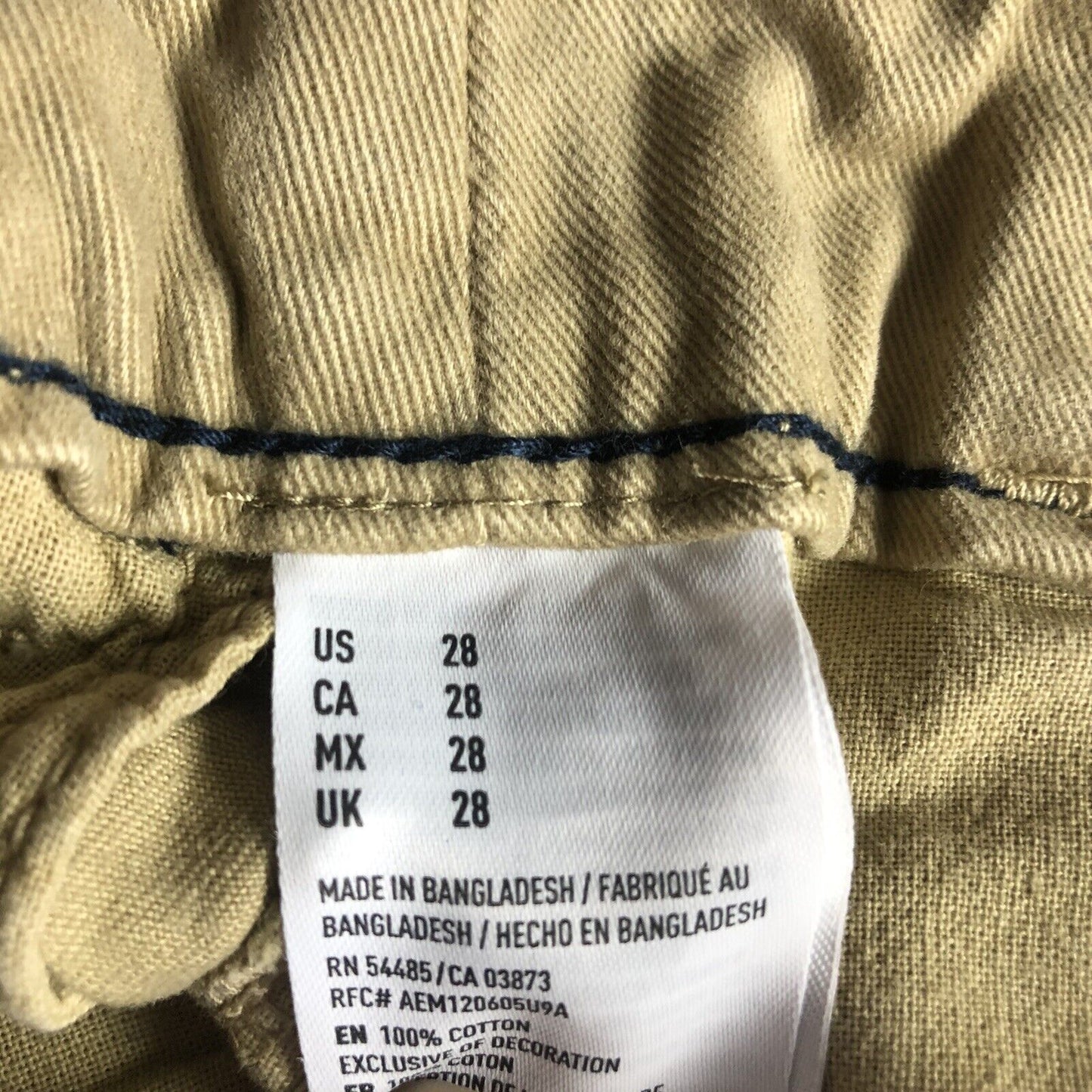 American Eagle Longer Length Shorts Mens Size 28 Color Khaki 0115