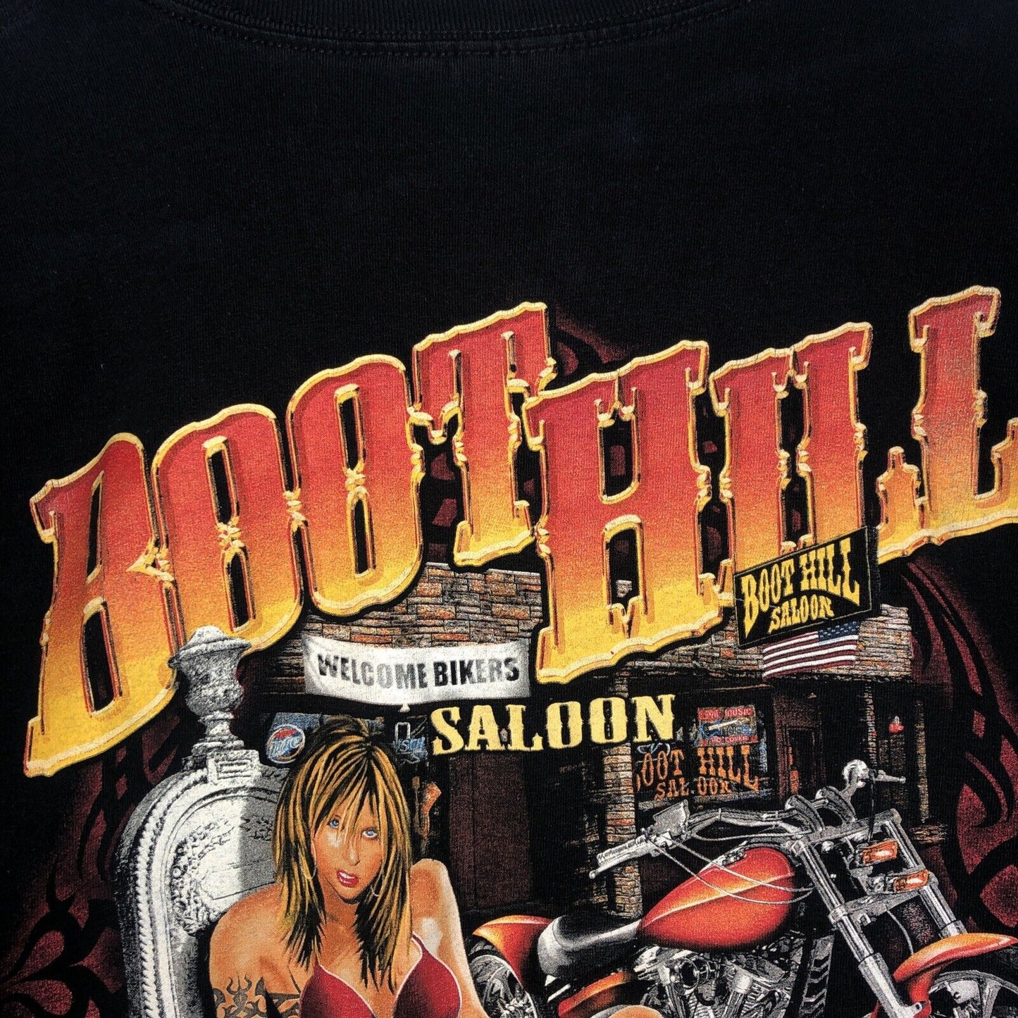 Boot Heel Saloon T Shirt Mens Size 3XL Color Black Bike Week 2009