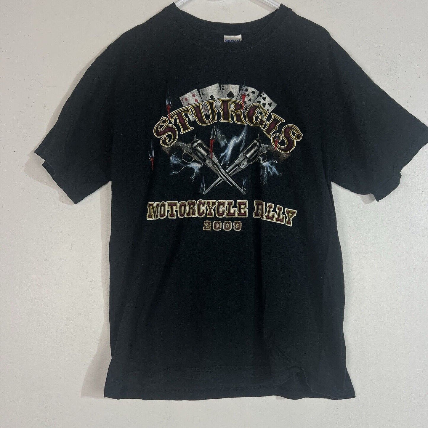 Sturgis Motorcycle Rally T Shirt Men’s Size L Multicolor Year 2009 Short Sleeve