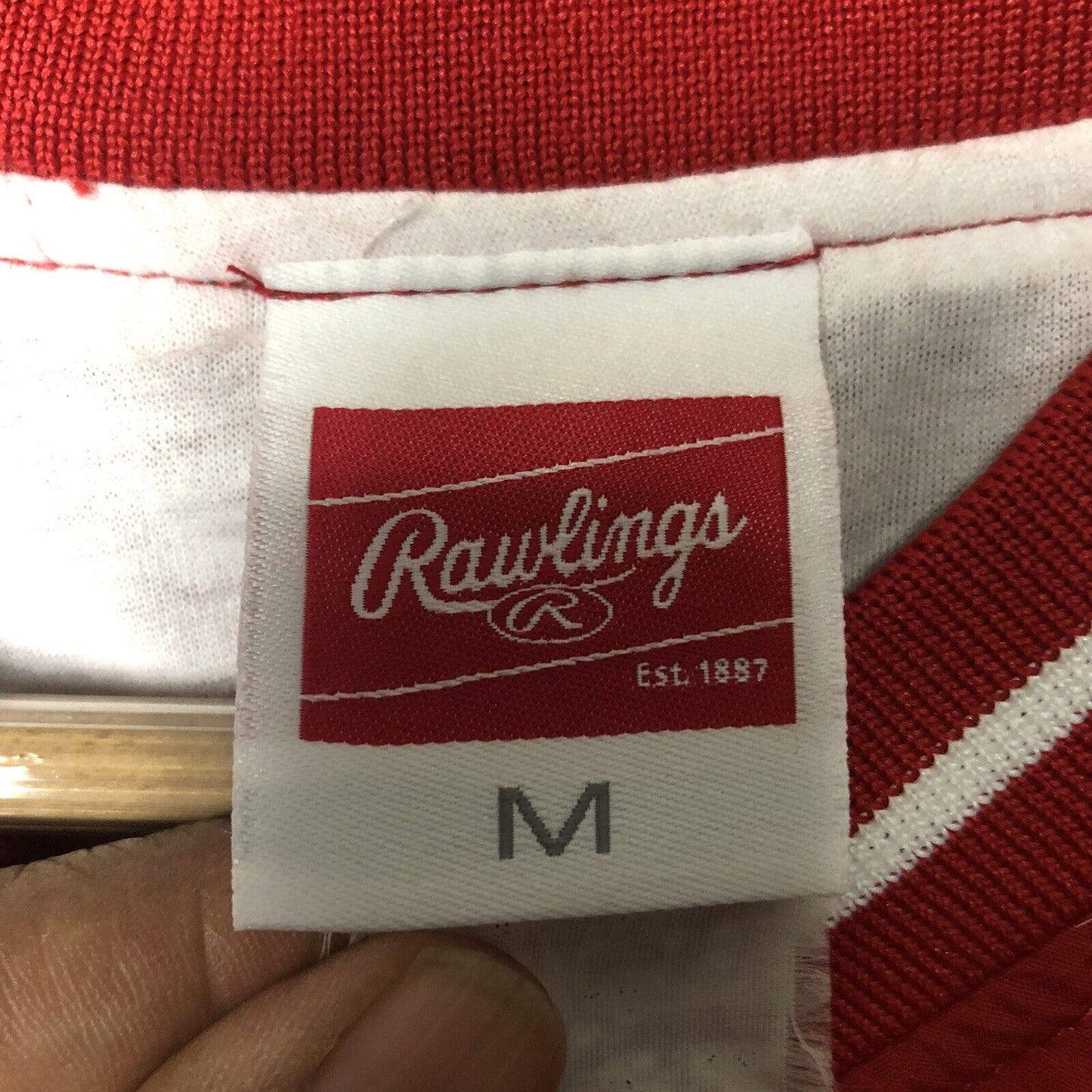 Rawlings Boston Redsox Pullover Jacket Adult Medium Red Dustin Pedroia #15