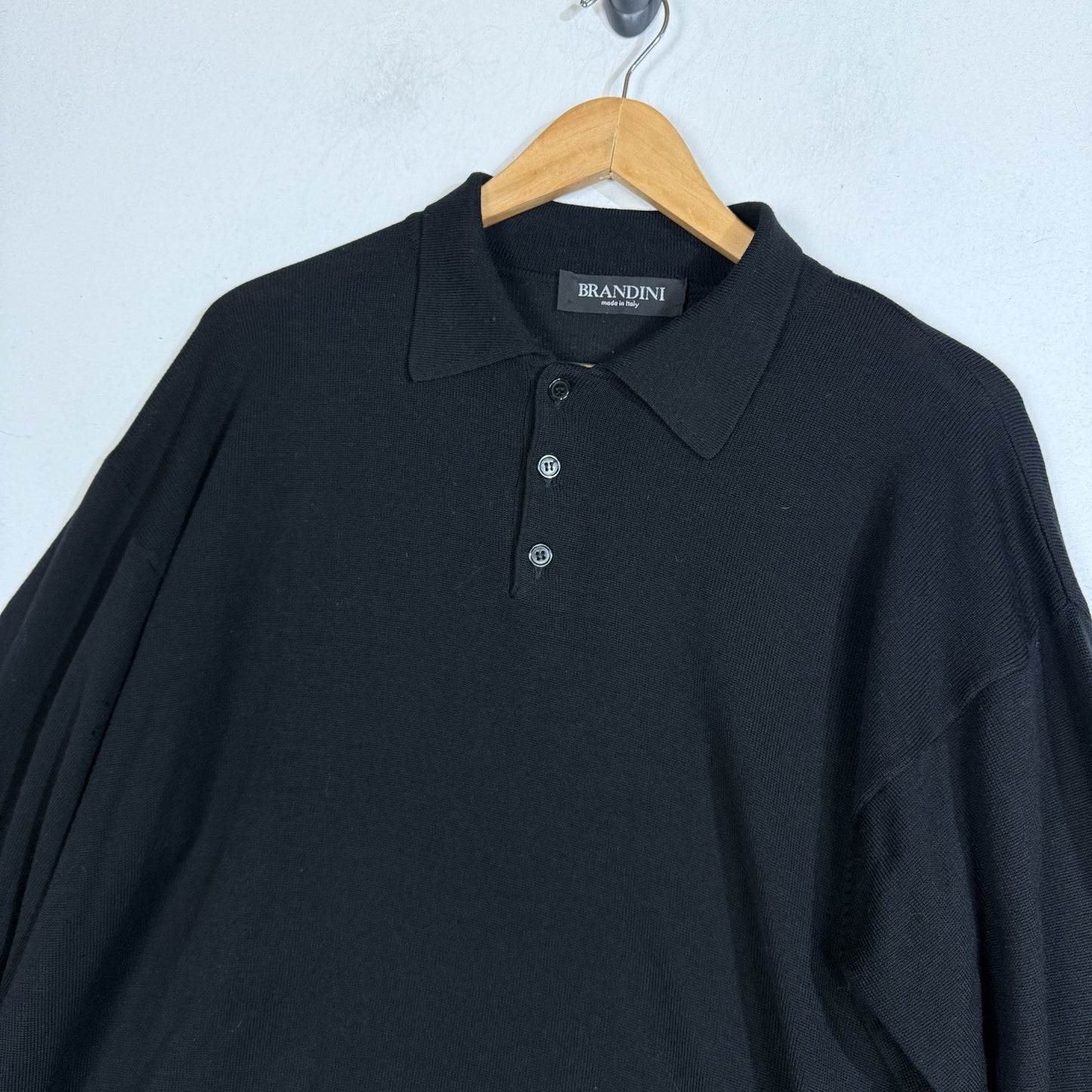 Brandini Wool Sweater Men’s Large Color Black Made In Italy