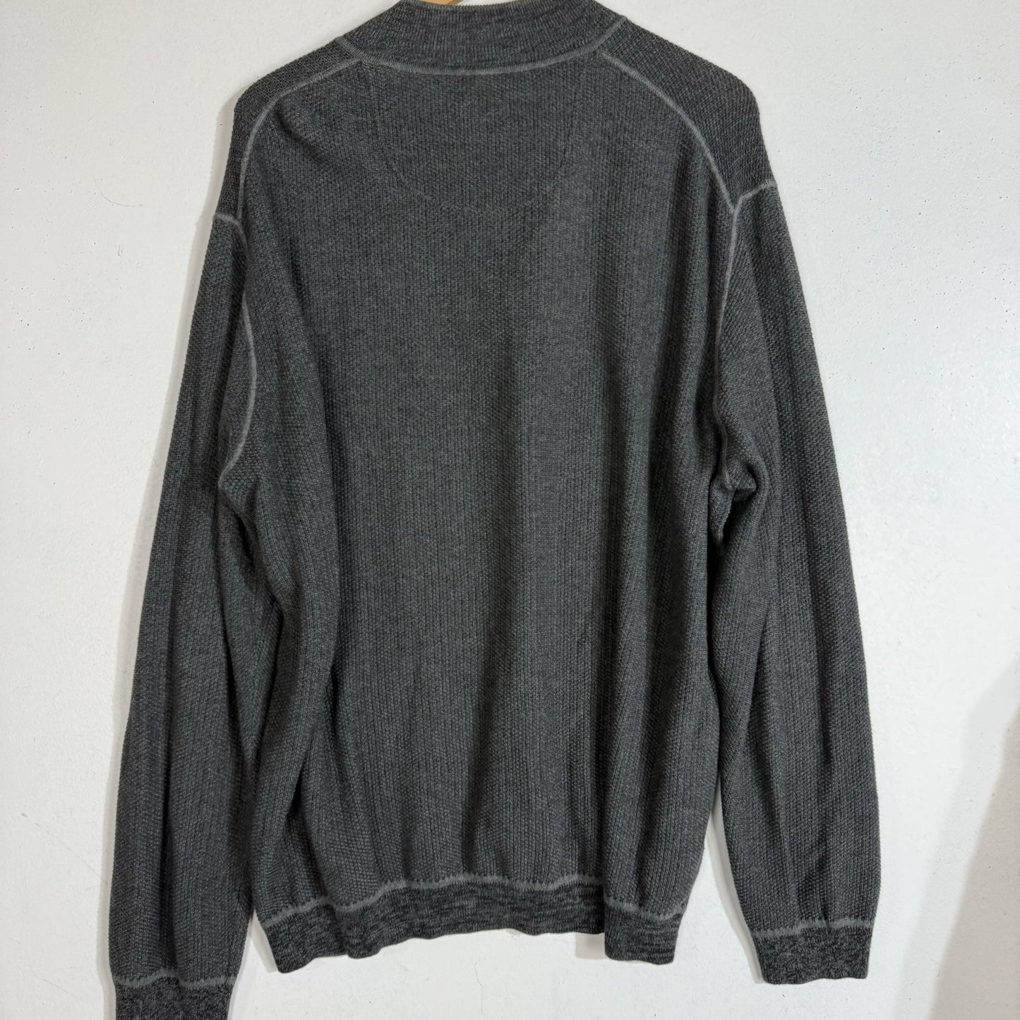 Tommy Bahama Sweater Men’s 2XL Color Gray Quarter Zip Long Sleeve