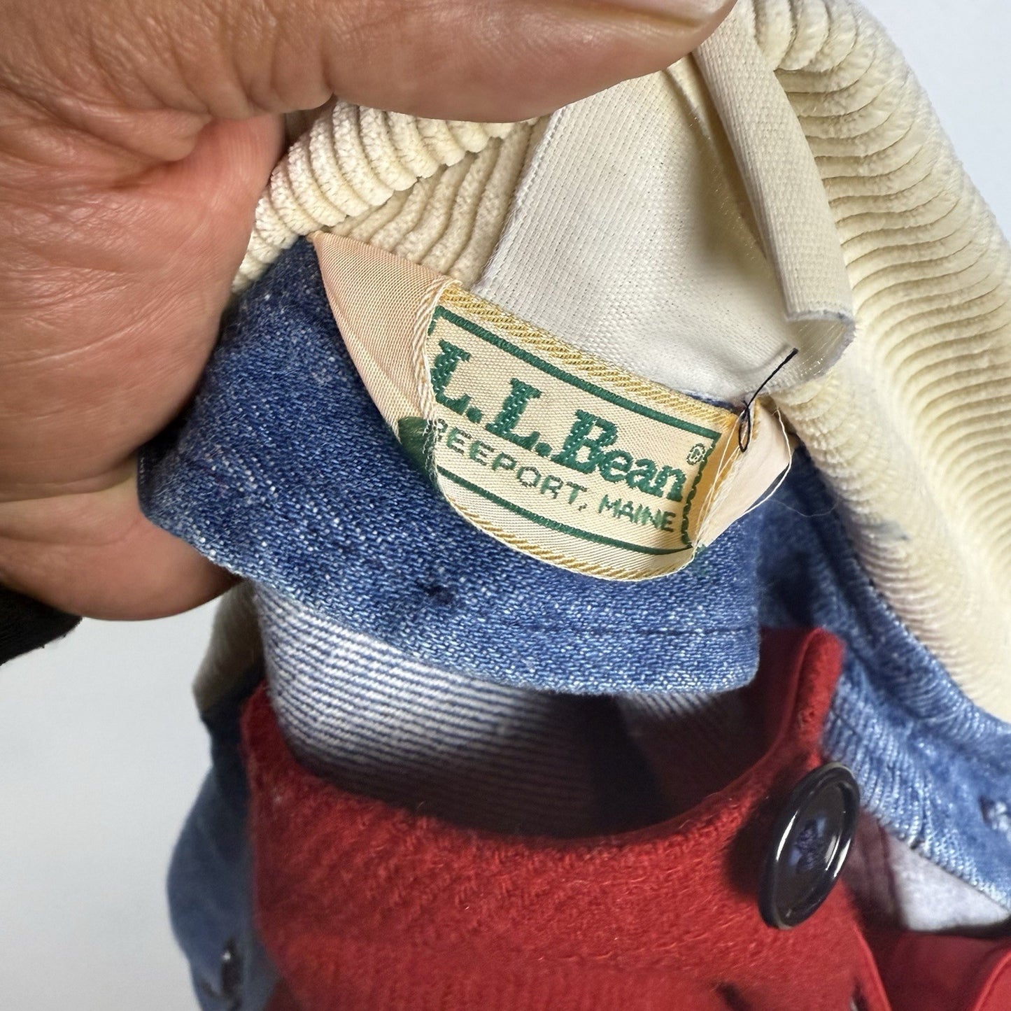 Vintage L.L. Bean Denim Chore Jean Jacket 2XL Blue Fleece Lined Made In USA