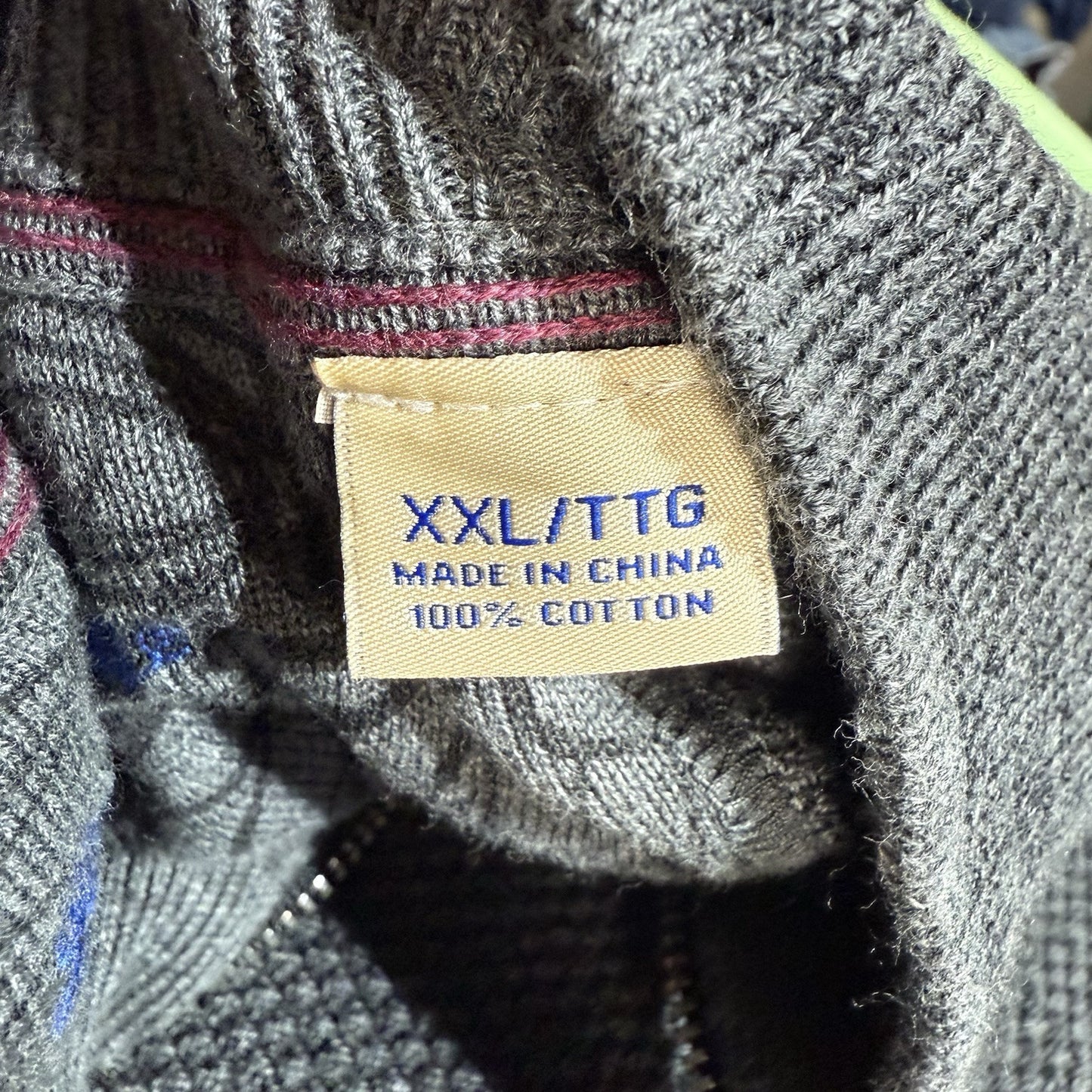 Tommy Bahama Sweater Men’s 2XL Color Gray Quarter Zip Long Sleeve