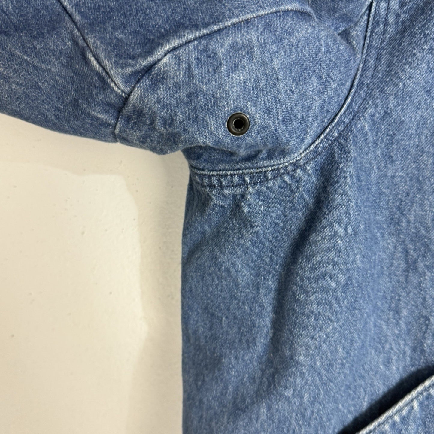 Vintage L.L. Bean Denim Chore Jean Jacket 2XL Blue Fleece Lined Made In USA