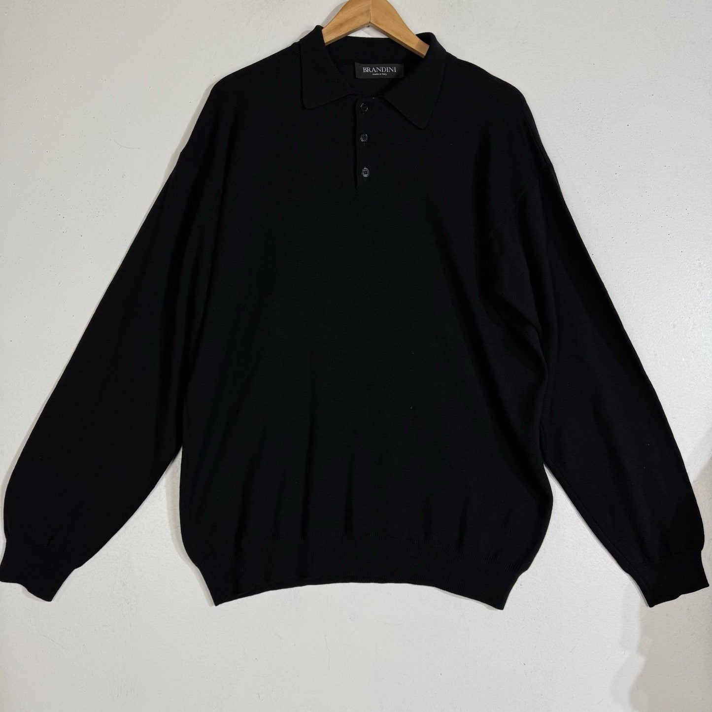 Brandini Wool Sweater Men’s Large Color Black Made In Italy