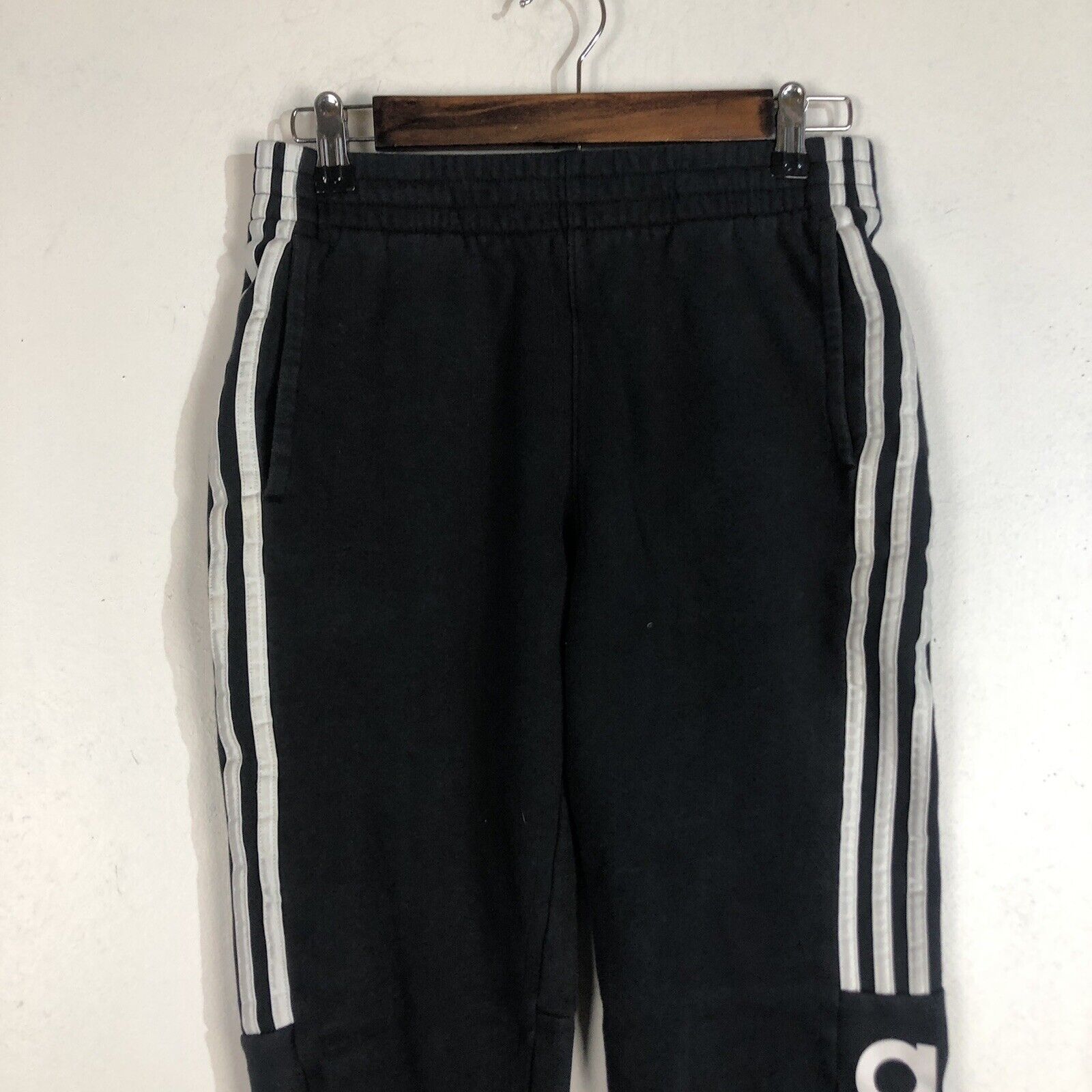 Adidas Sweatpants Youth Size Large (14/16) Color Black And White Heavyweight