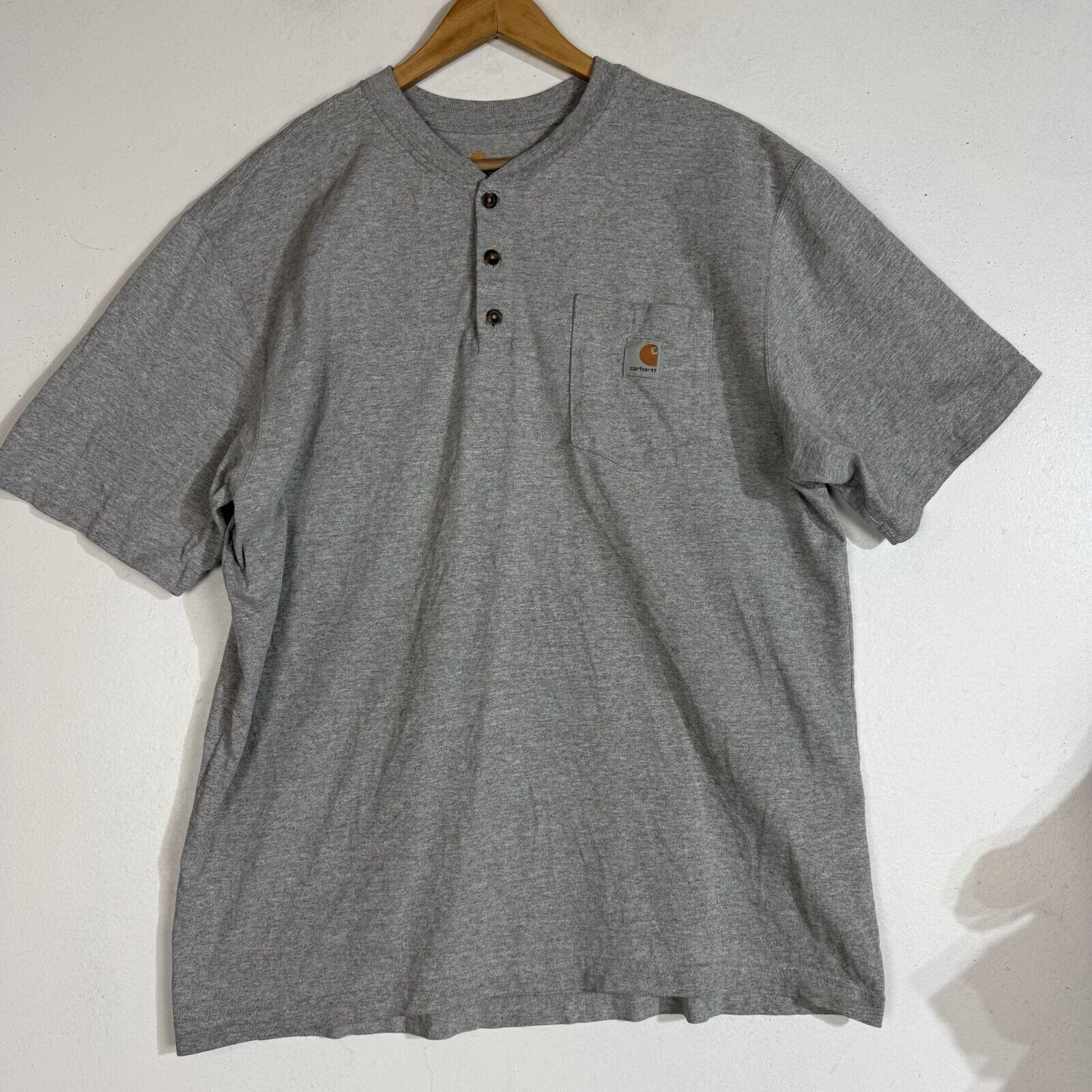 Carhartt Shirt Men’s Large Color Gray Heavyweight Short Sleeve