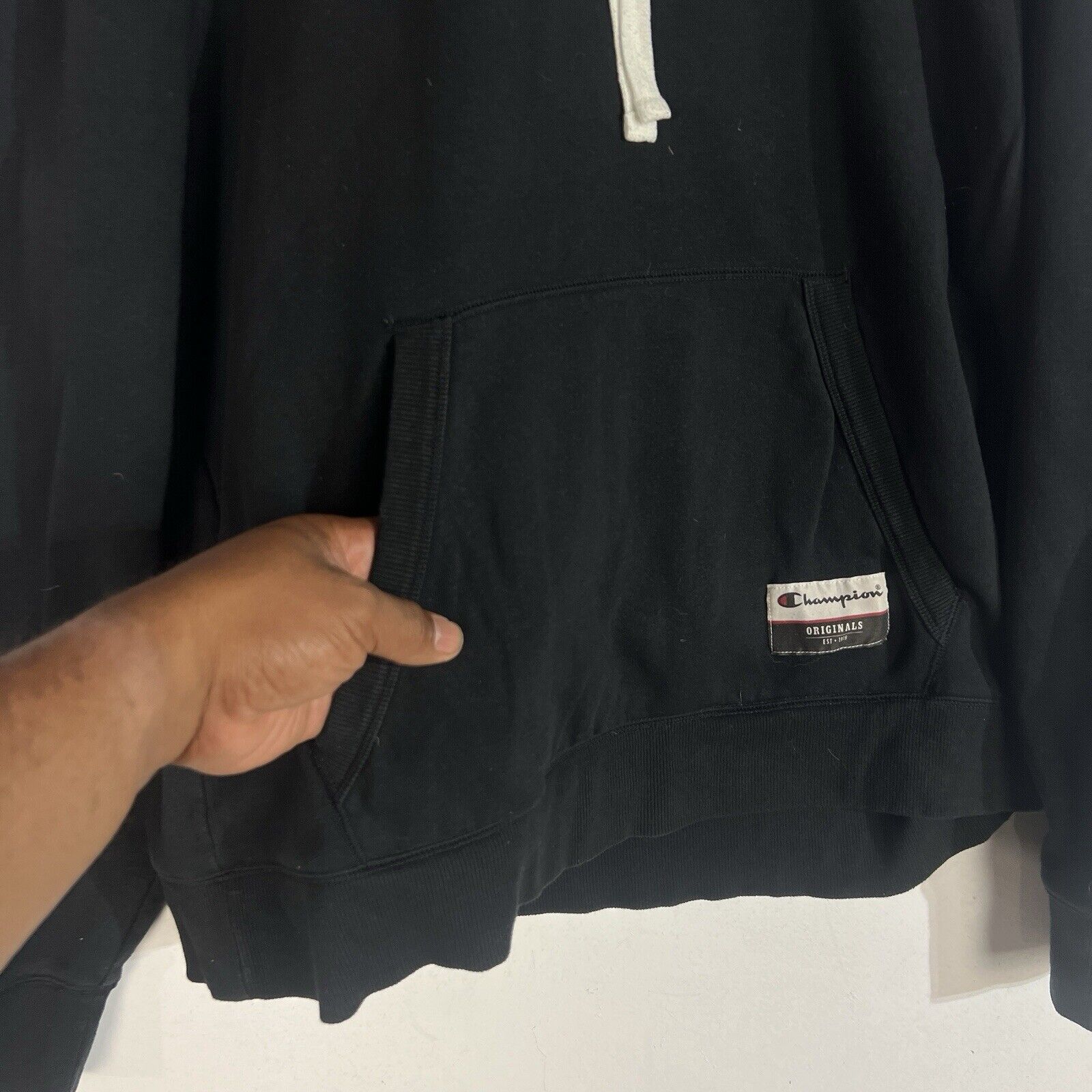 Champion Hoodie Men’s Size Large Black Long Sleeve Pullover