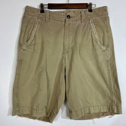 American Eagle Longer Length Mens Cargo Shorts Size 34 Beige PreOwned