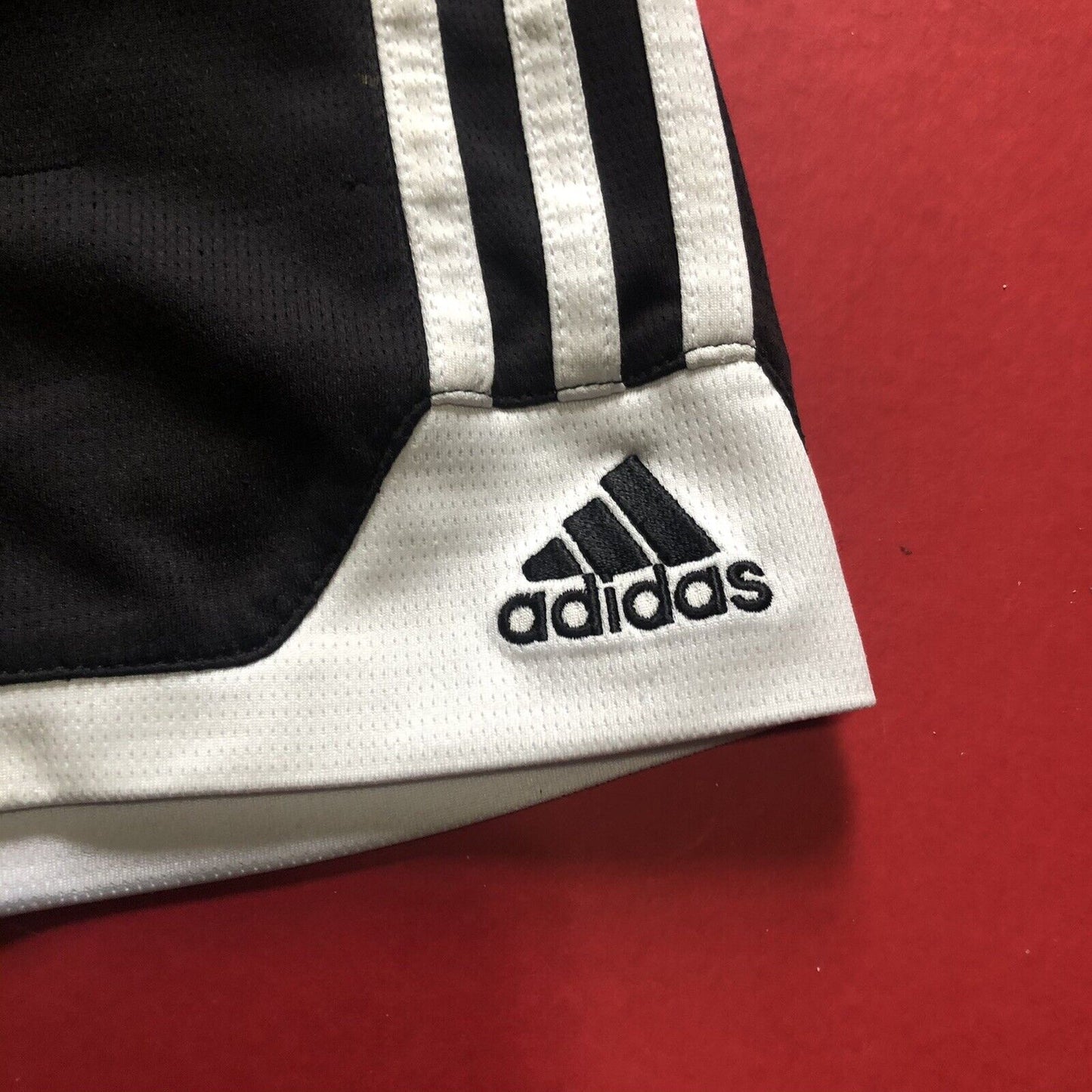 Adidas Soccer Shorts Kids Size Small (8) Black And White (0911)