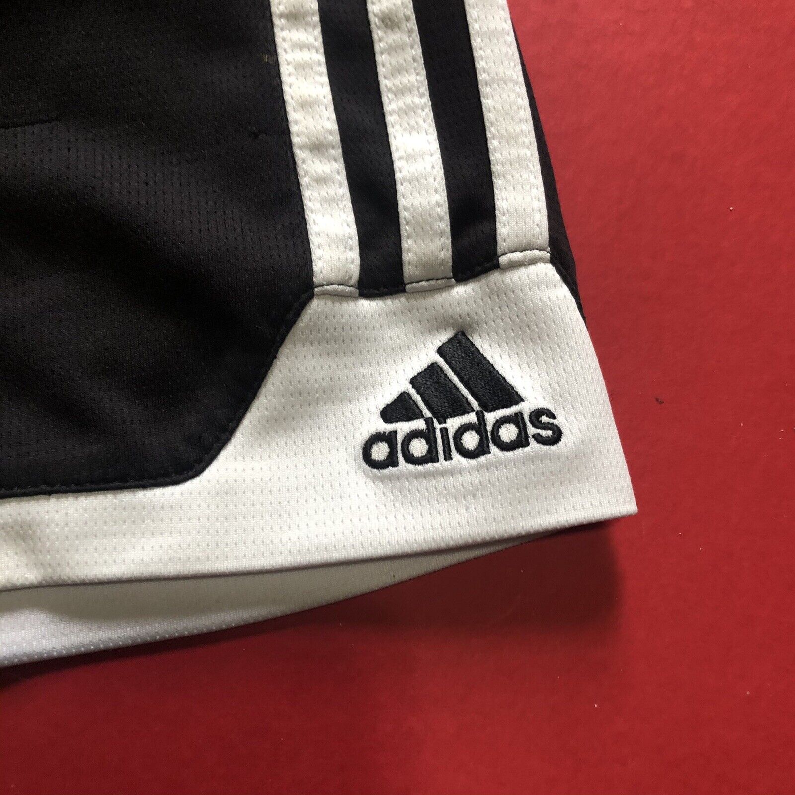 Adidas Soccer Shorts Kids Size Small (8) Black And White (0911)