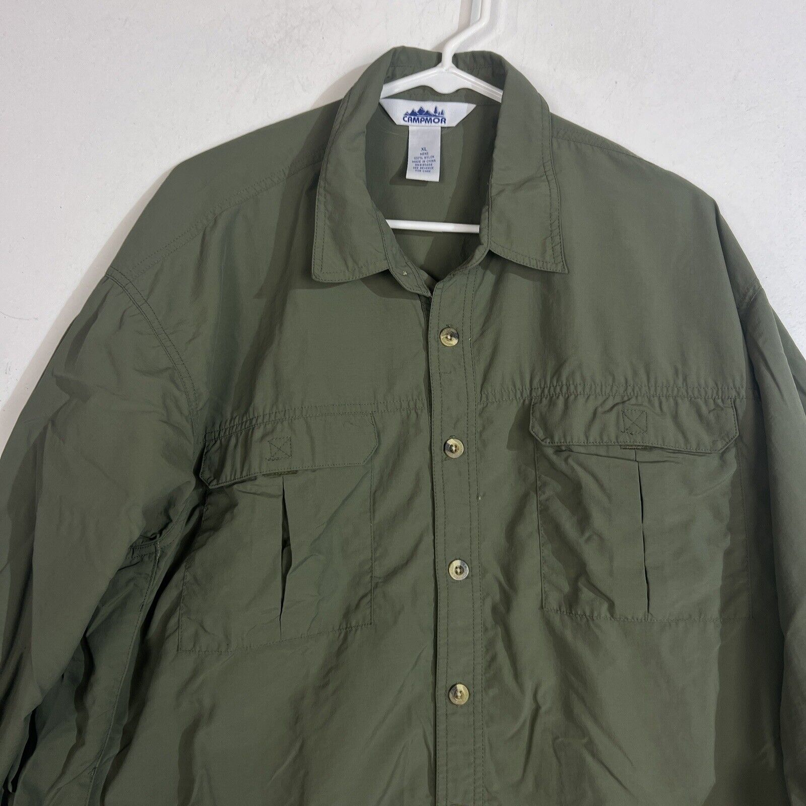 Campmor Shirt Men’s XL Color Green Long Sleeve Lightweight 6608