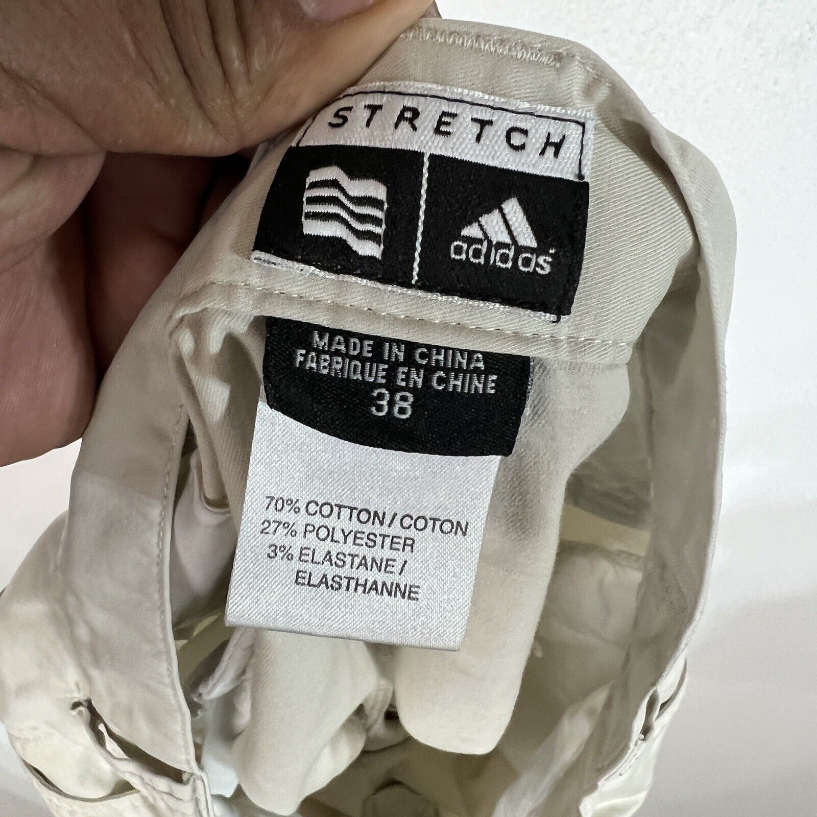 Adidas Men’s Golf Shorts Size 38 Color Beige (Pre-Owned)