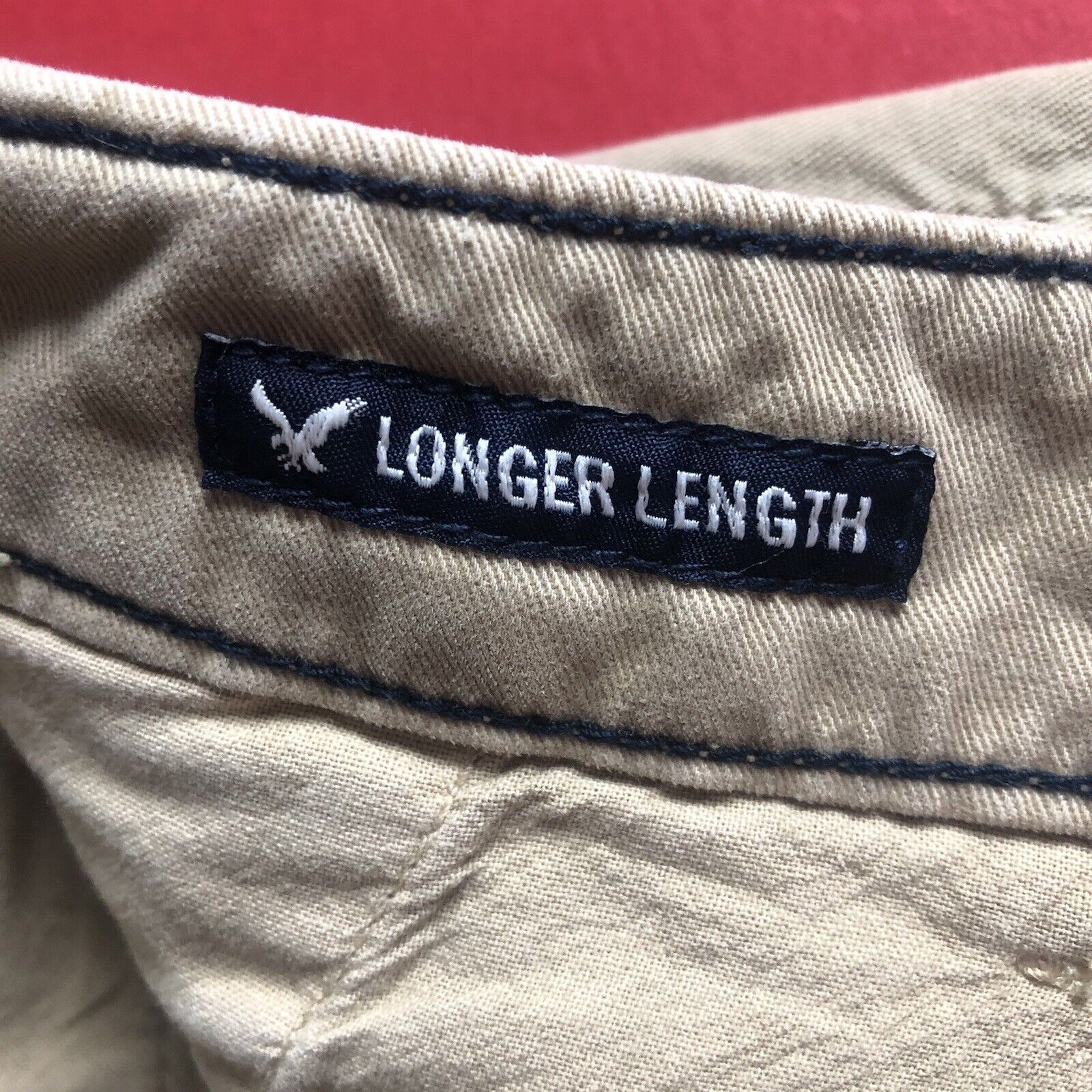 American Eagle Longer Length Shorts Mens Size 28 Color Khaki. 0017