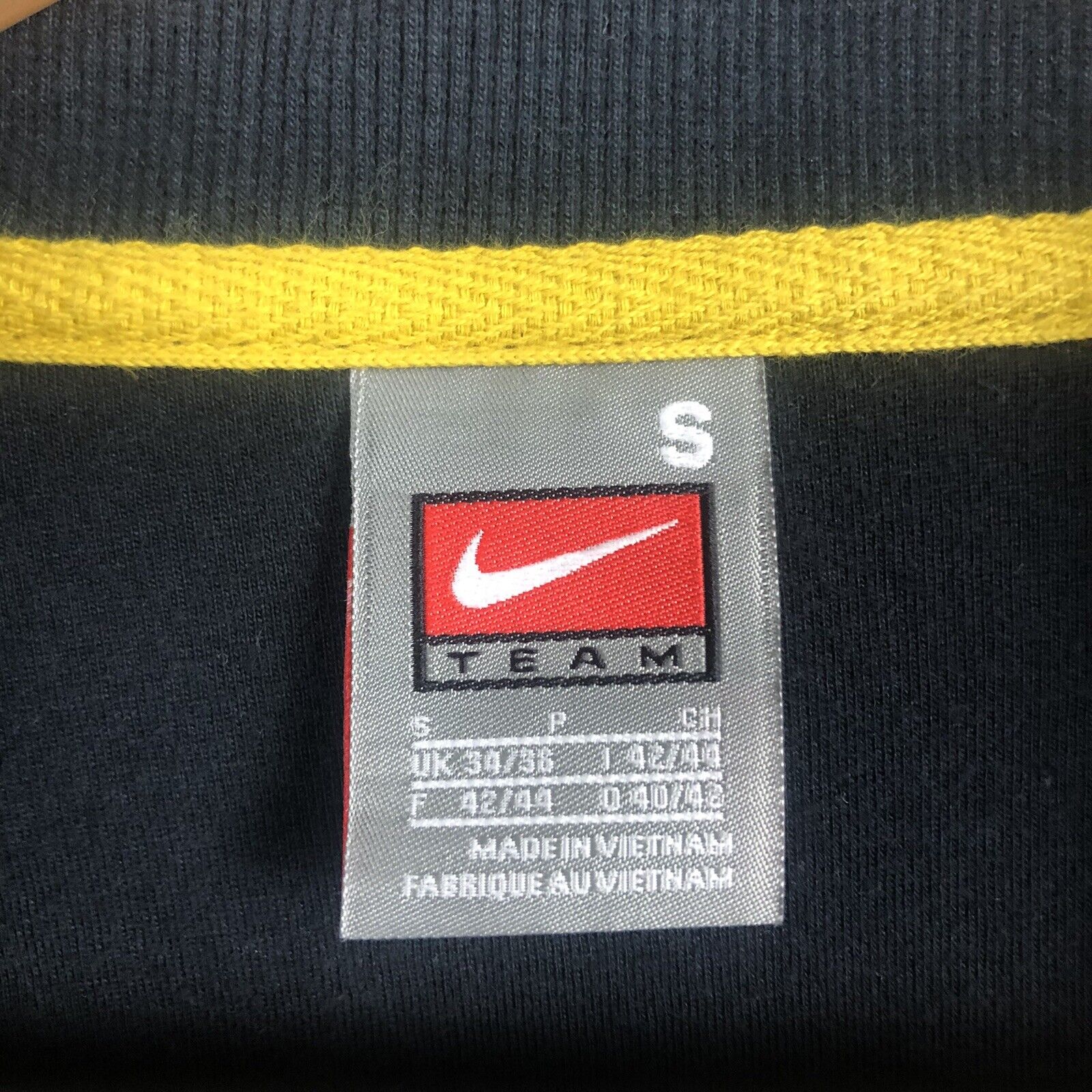 Vintage Mens Team Nike Mizzou Hoodie Size Small Black And Gold Long Sleeve