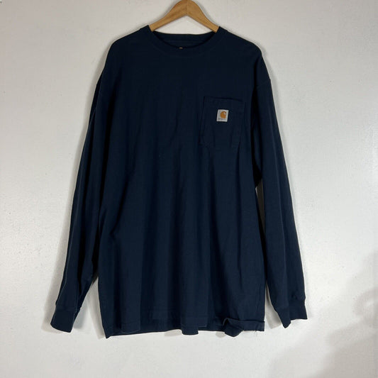 Carhartt Men’s Long Sleeve T-Shirt Size 2XL Color Blue (Pre-Owned)