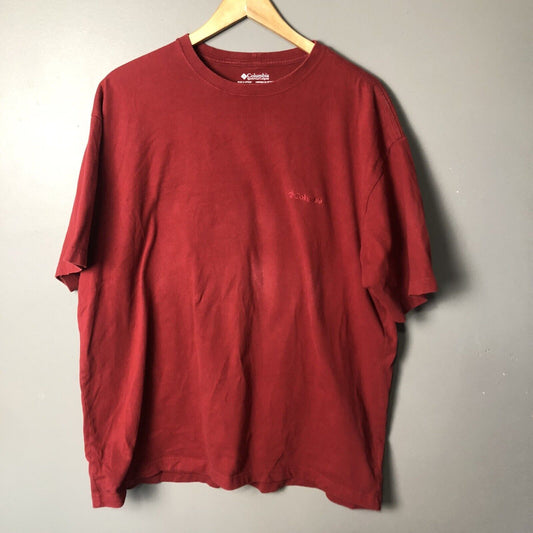 Columbia Mens T-shirt Size XL Maroon Short Sleeve Pullover