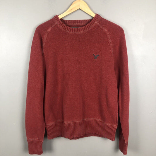American Eagle Men’s Sweater Size Medium Red Long Sleeve Pullover
