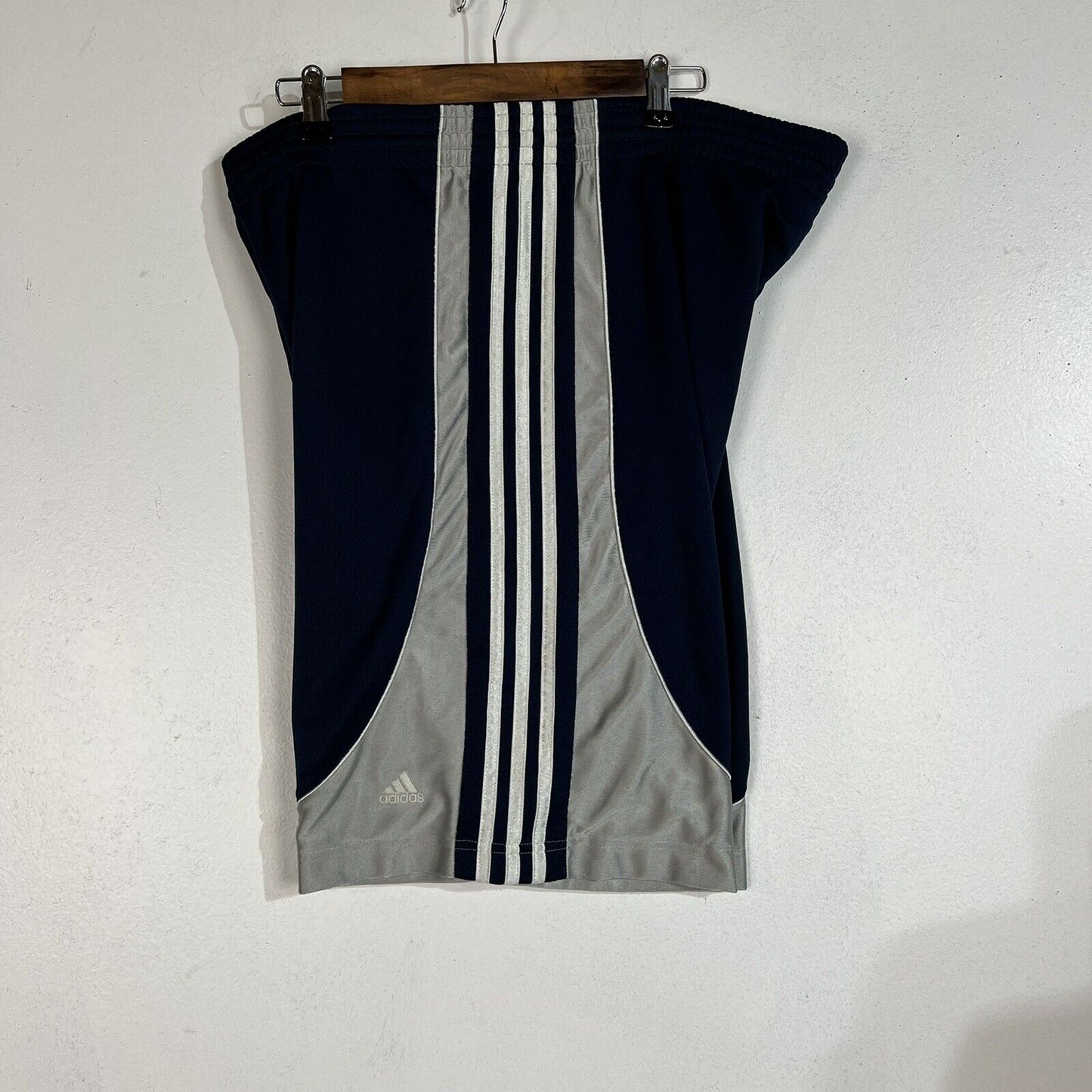 Adidas Mens Basketball Shorts Medium Blue Drawstring Pre Owned