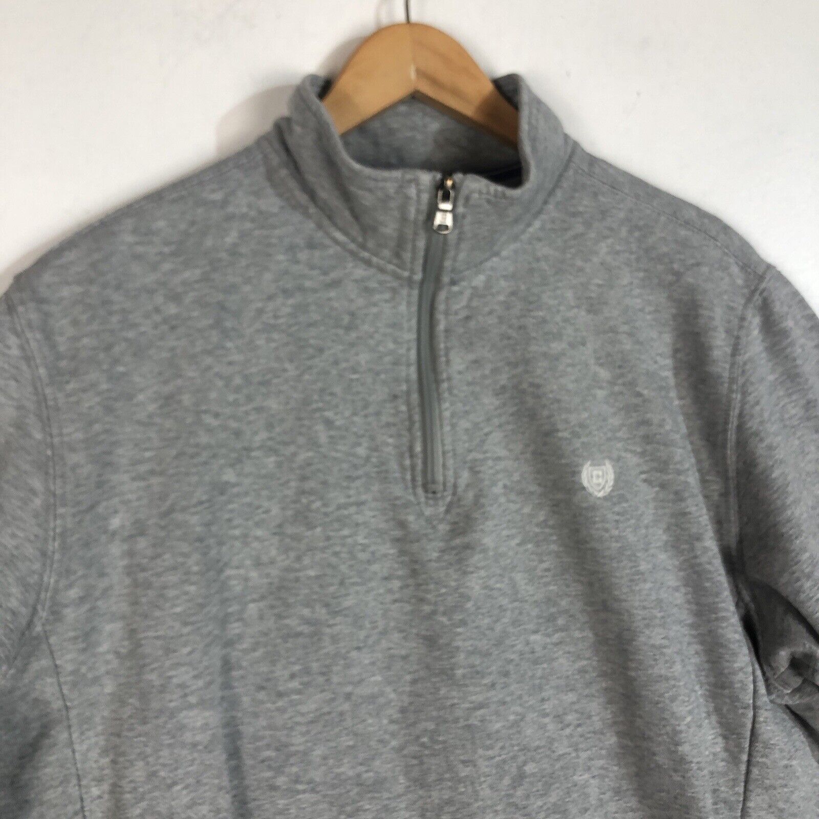 Chaps Pullover Sweater Men’s Large Color Gray Long Sleeve Quarter Zip