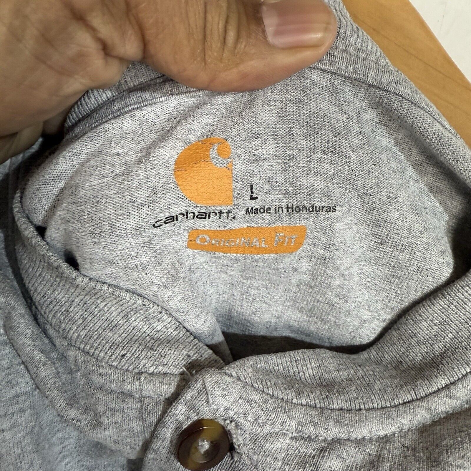 Carhartt Shirt Men’s Large Color Gray Heavyweight Short Sleeve