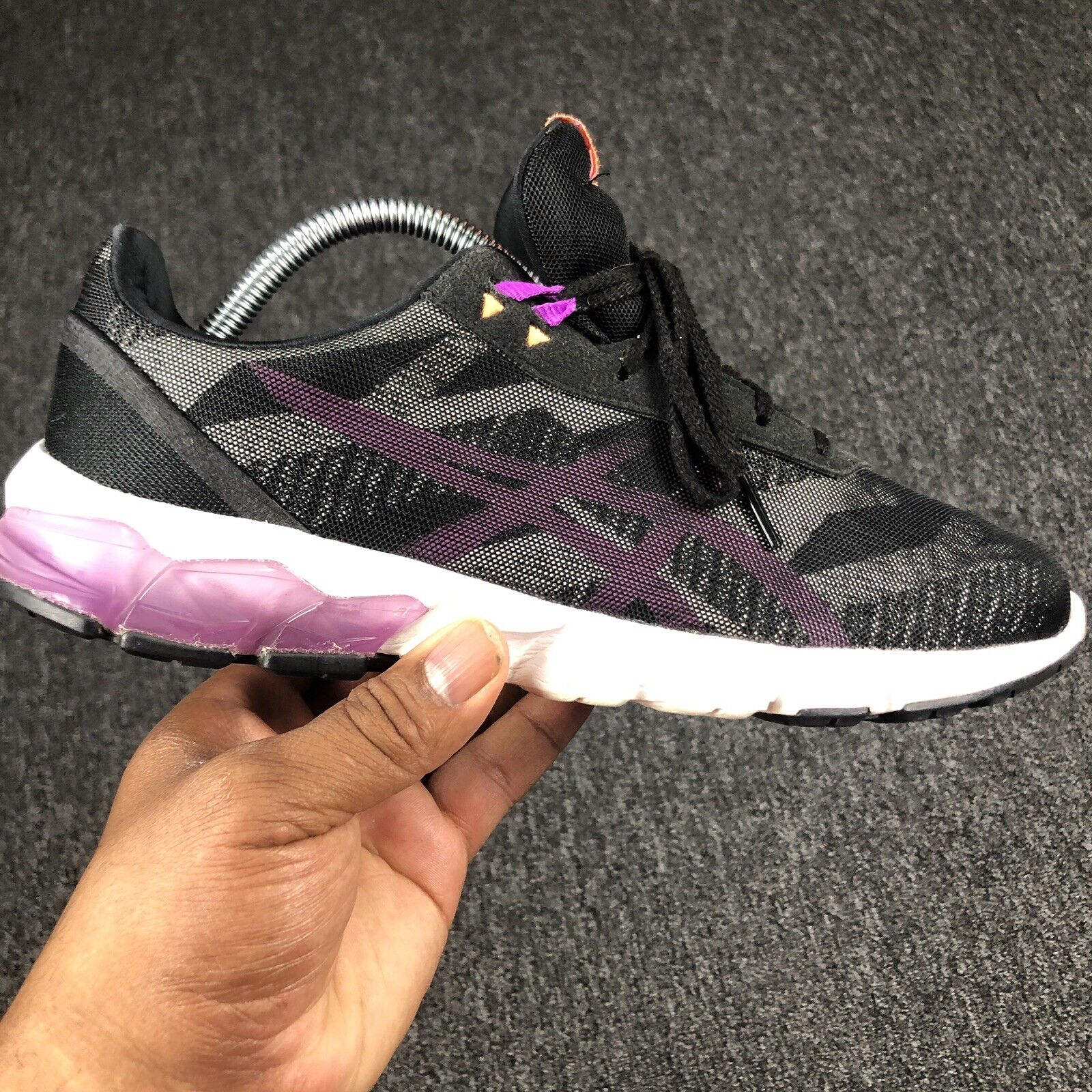 Asics Womens Gel Quantum 90 2 F1022A210 Black Purple Gray Running Shoes Size 9.5