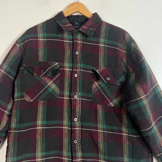 Coleman Outdoor Lined Shirt Men's Size Large Multicolor Button Down Heavyweight