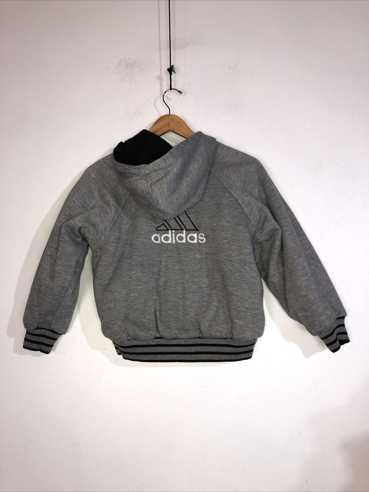Adidas Reversible Heavyweight Jacket Youth Size Small Color Black/Gray