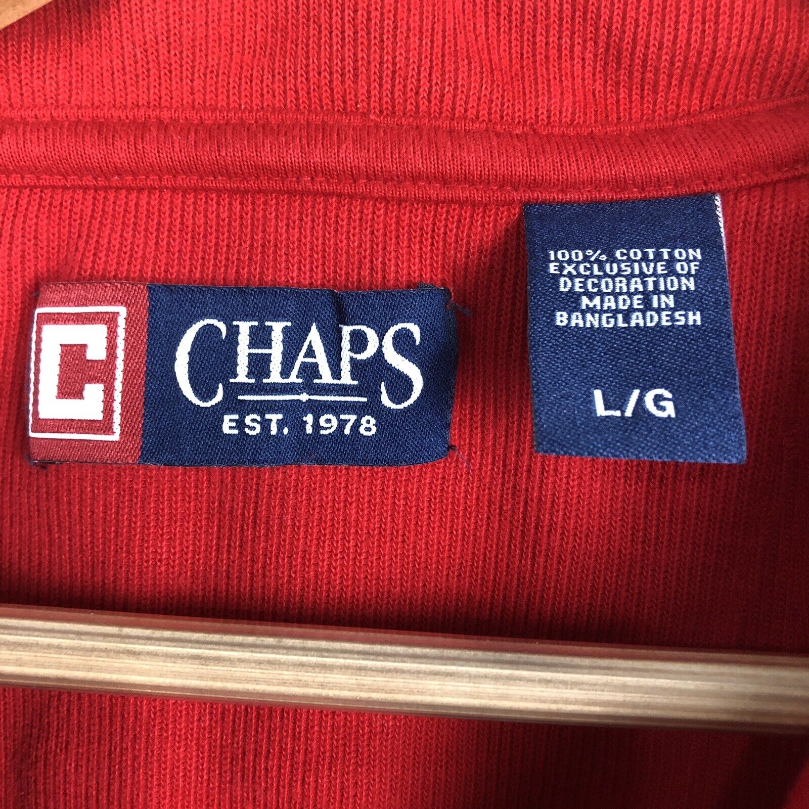 Chaps Men’s Pullover Sweater Men’s Size Large Red Long Sleeve Casual