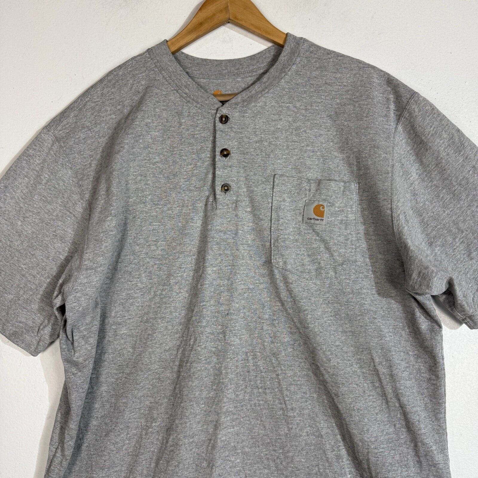 Carhartt Shirt Men’s Large Color Gray Heavyweight Short Sleeve