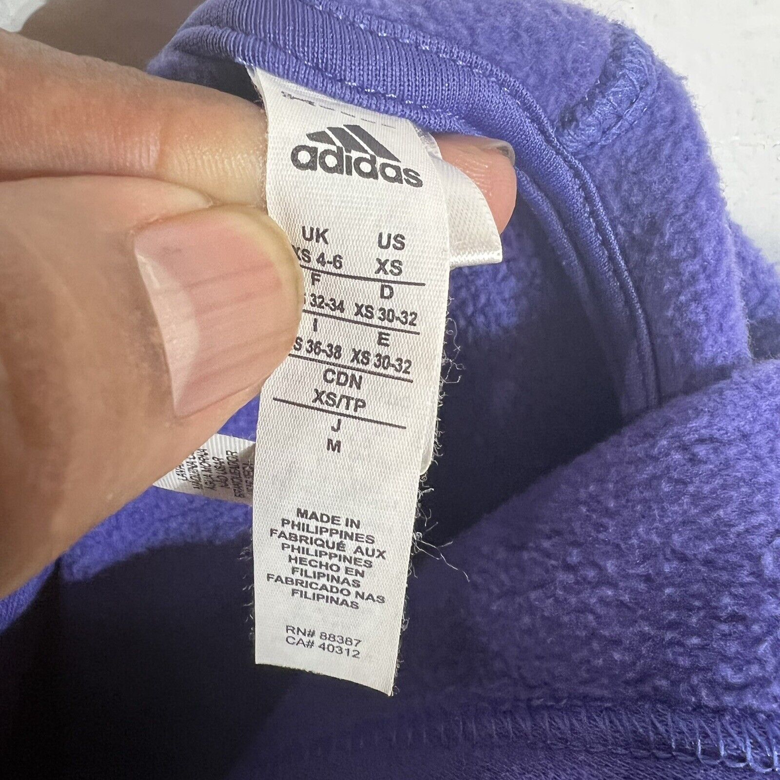 Adidas Women’s Hoodie Size XS Color Purple Long Sleeve Pullover