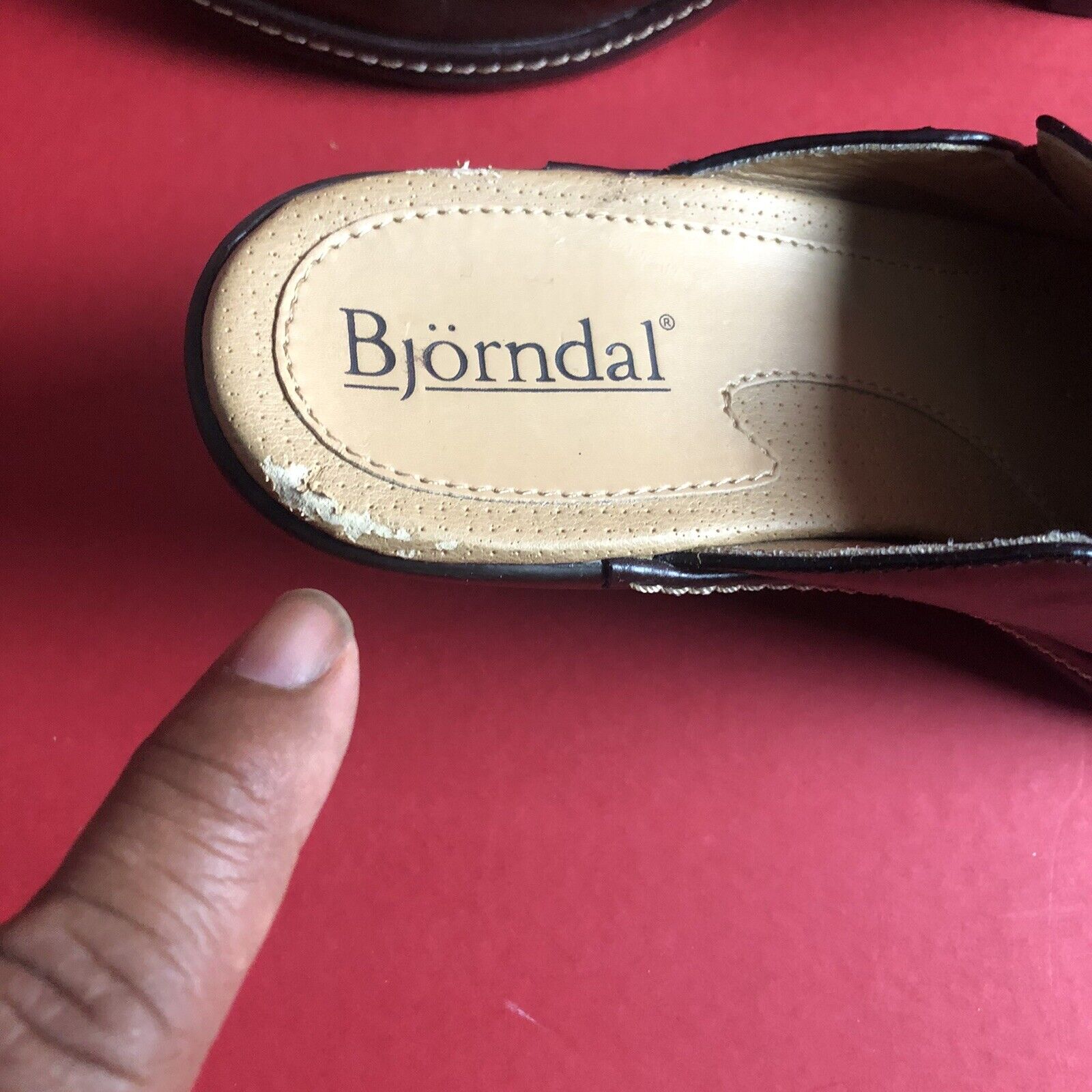 Bjorndal Womens Leather Shoes Clogs Brown Pluto 8.5M (0703)