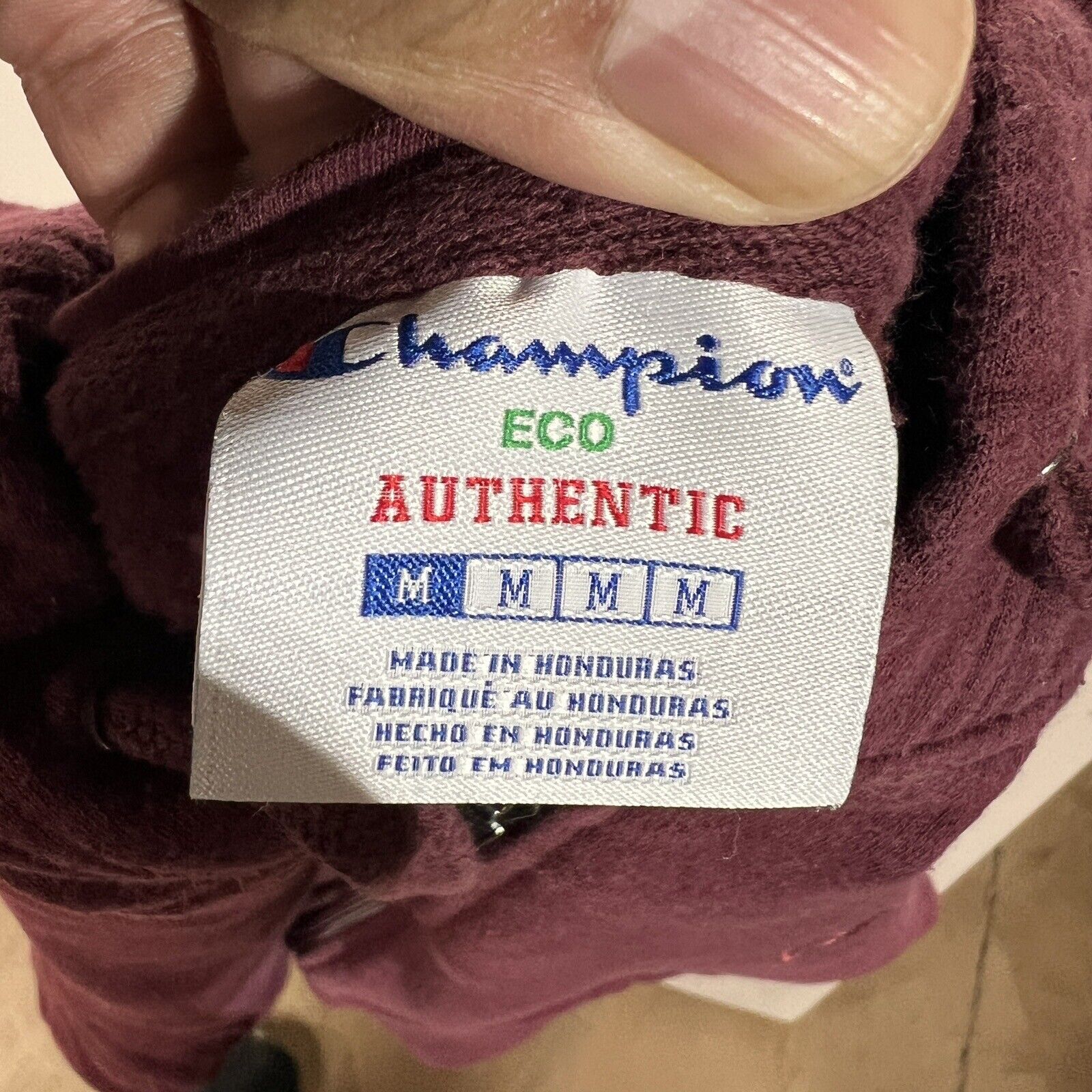 Champion Eco Hoodie Men’s Medium Color Maroon Heavyweight 
